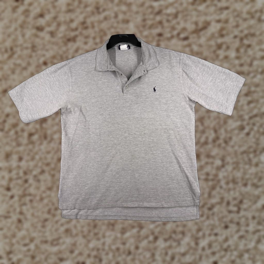Ralph Lauren VINTAGE Ralph Lauren Polo Shirt Mens Large Gray 70s Cotton Knit Short Sleeve Size US L / EU 52-54 / 3 - 1 Thumbnail