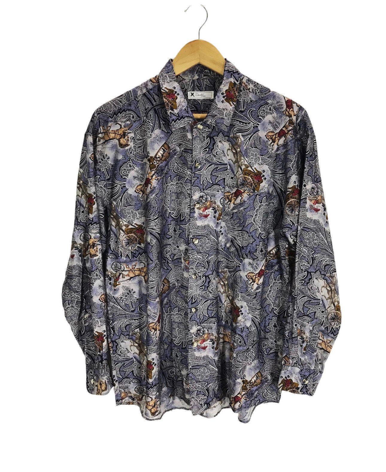 If Six Was Nine DOUMA UOMO Floral Flower Horse All Over Print Shirt Size US M / EU 48-50 / 2 - 1 Thumbnail
