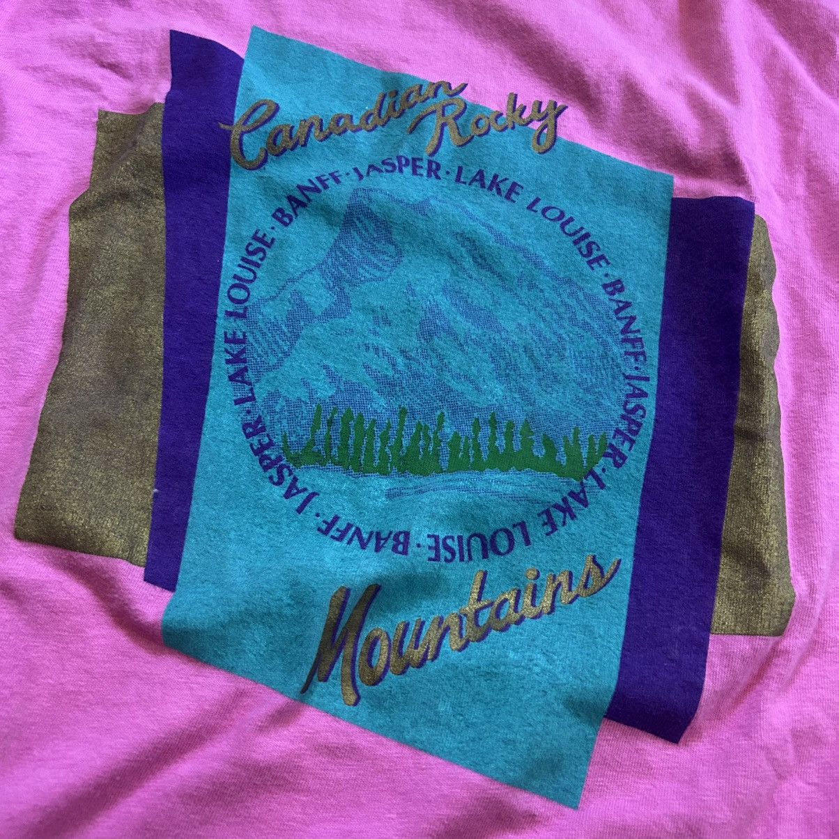 Vintage single stitch 80s Canadian Rockies Banff Jasper Lake Louise Size L / US 10 / IT 46 - 1 Thumbnail