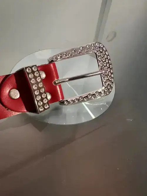 Other Y2K Rhinestone Skull Belt (red) Size 32 - 3 Thumbnail