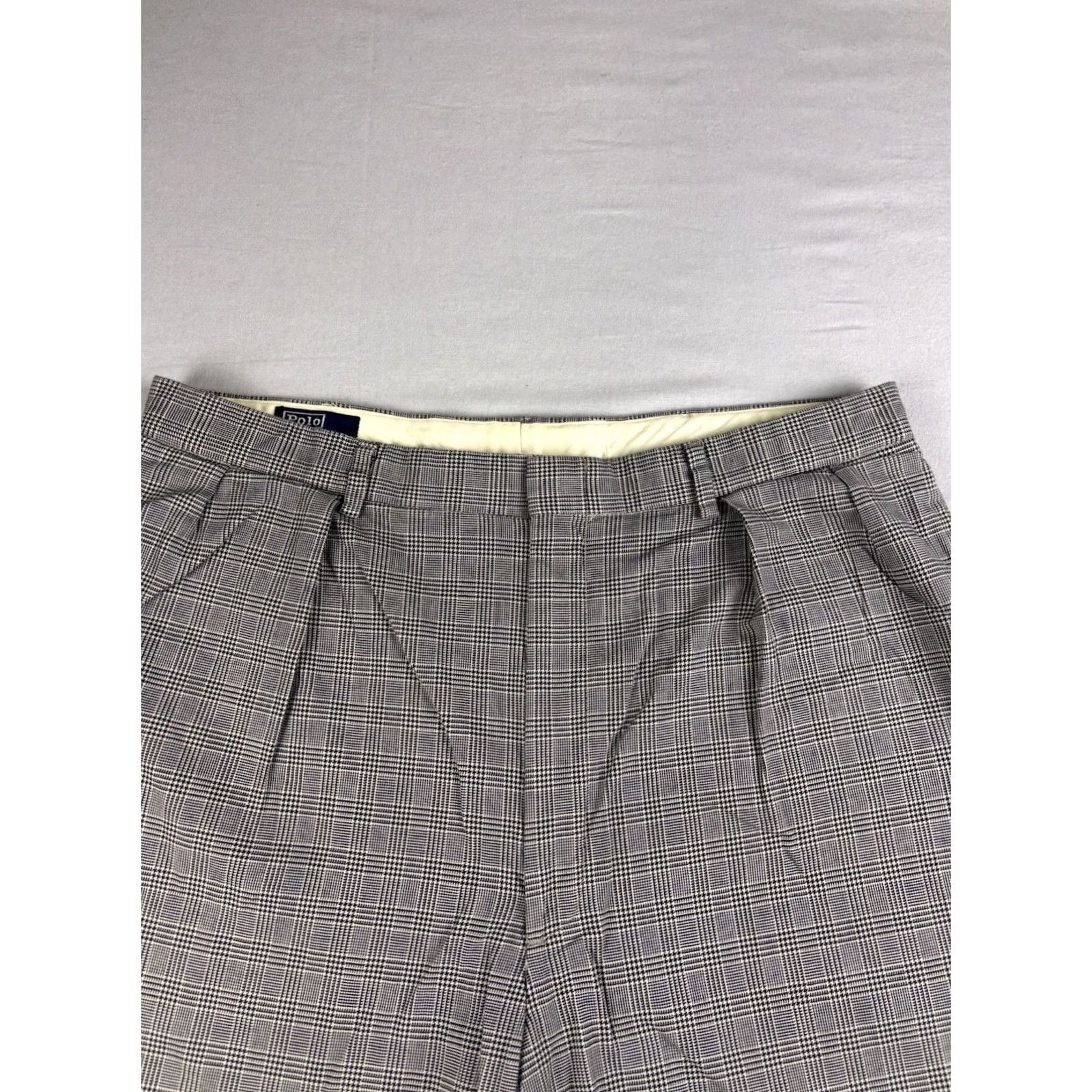Polo Ralph Lauren VINTAGE Polo Ralph Lauren Shorts Black Glen Plaid Cotton 9” Inseam 40 Regular Men Size US L / EU 52-54 / 3 - 2 Thumbnail