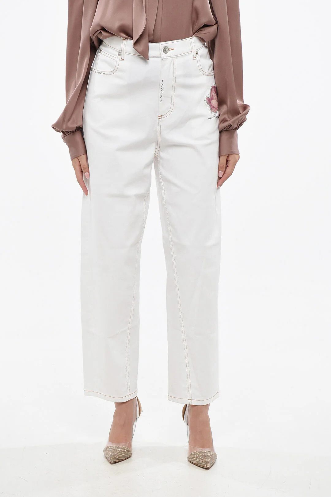 Marni og1mm0326 5-Pocket Wide-Leg Pant in White Size 28" / US 6 / IT 42 - 1 Thumbnail