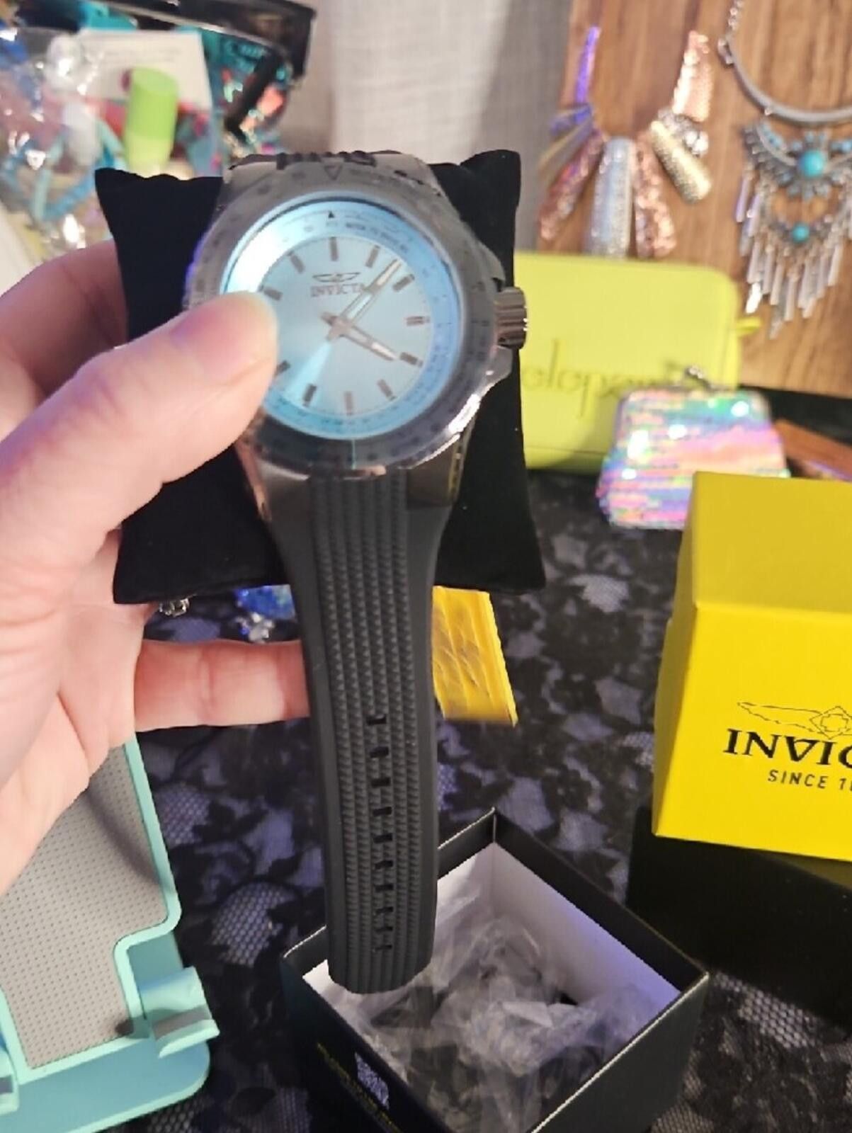 Invicta Invicta Men's Silver Watch with Light Blue Dial Size ONE SIZE - 4 Thumbnail