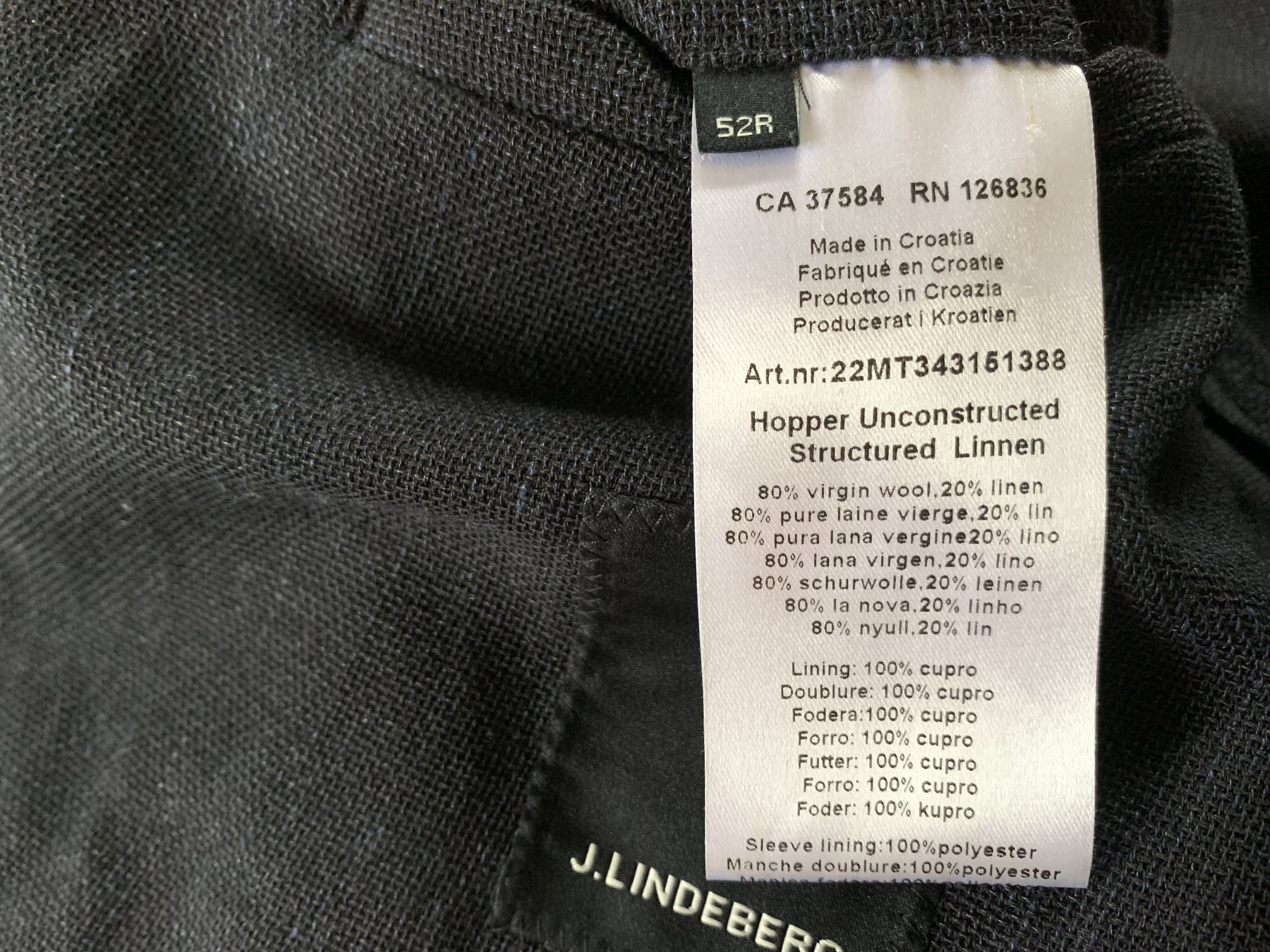 J.Lindeberg × Vintage J.Lindeberg Navy Blue Casual Linen Blazer Size 52R - 7 Thumbnail