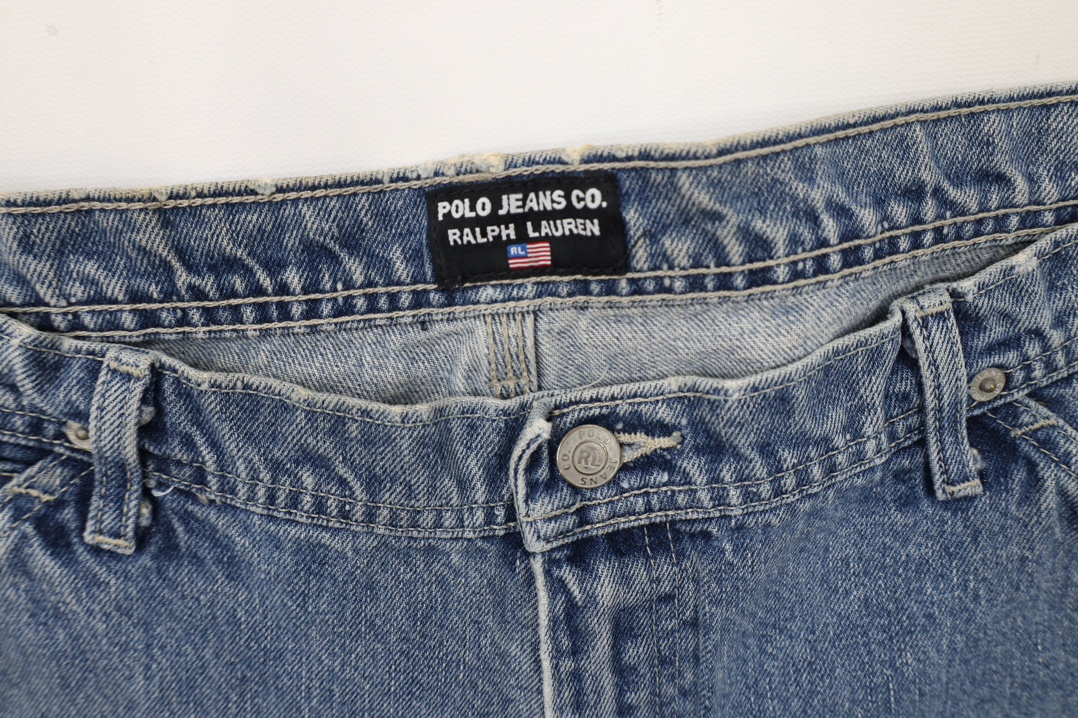 Ralph Lauren × Vintage Vintage 90s Ralph Lauren Baggy Wide Leg Dungaree Jeans Size US 38 / EU 54 - 9 Thumbnail