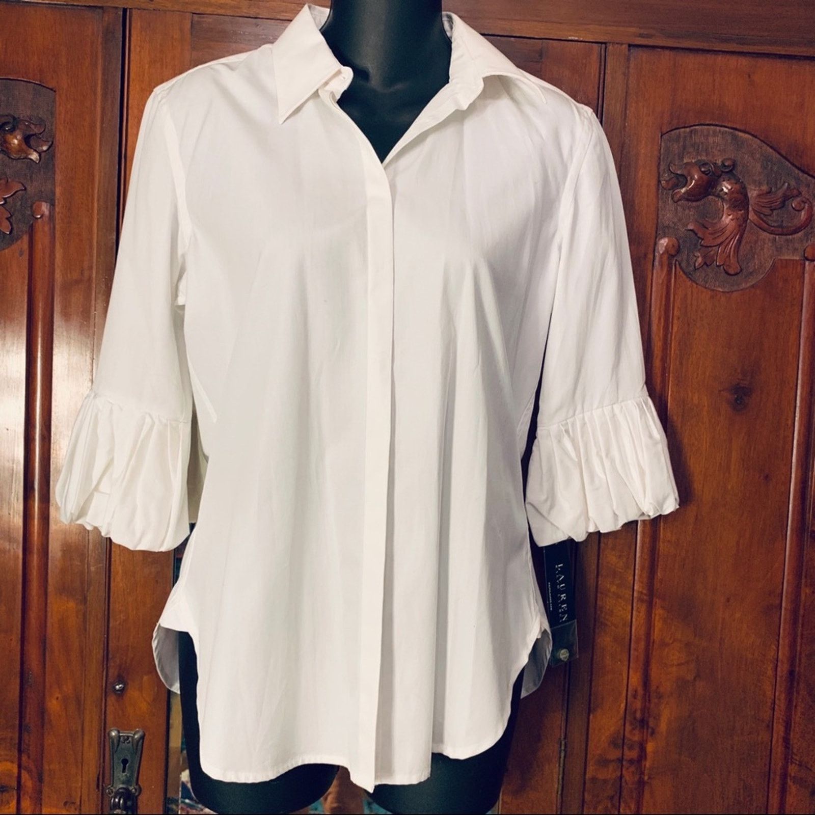 Ralph Lauren NWT RALPH LAUREN BUTTONUP RUFFLE SLEEVE BLOUSE xs Size XS / US 0-2 / IT 36-38 - 1 Thumbnail