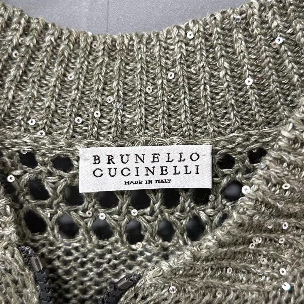 Brunello Cucinelli Brunello Cucinelli Heavyweight Linen Sequin Knit Jacket M Size M / US 6-8 / IT 42-44 - 4 Thumbnail