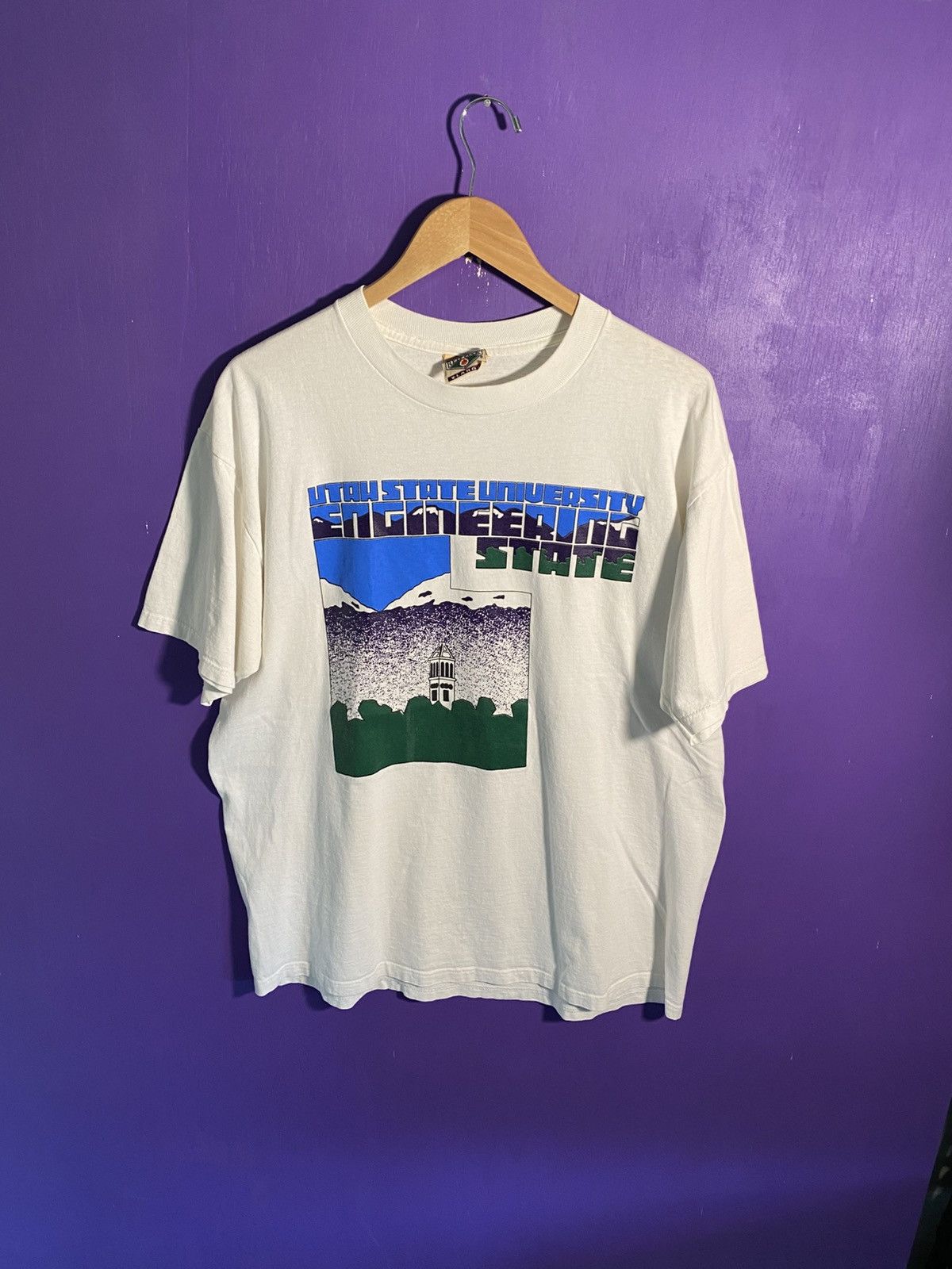 Vintage 90s Utah state university engineering t-shirt
