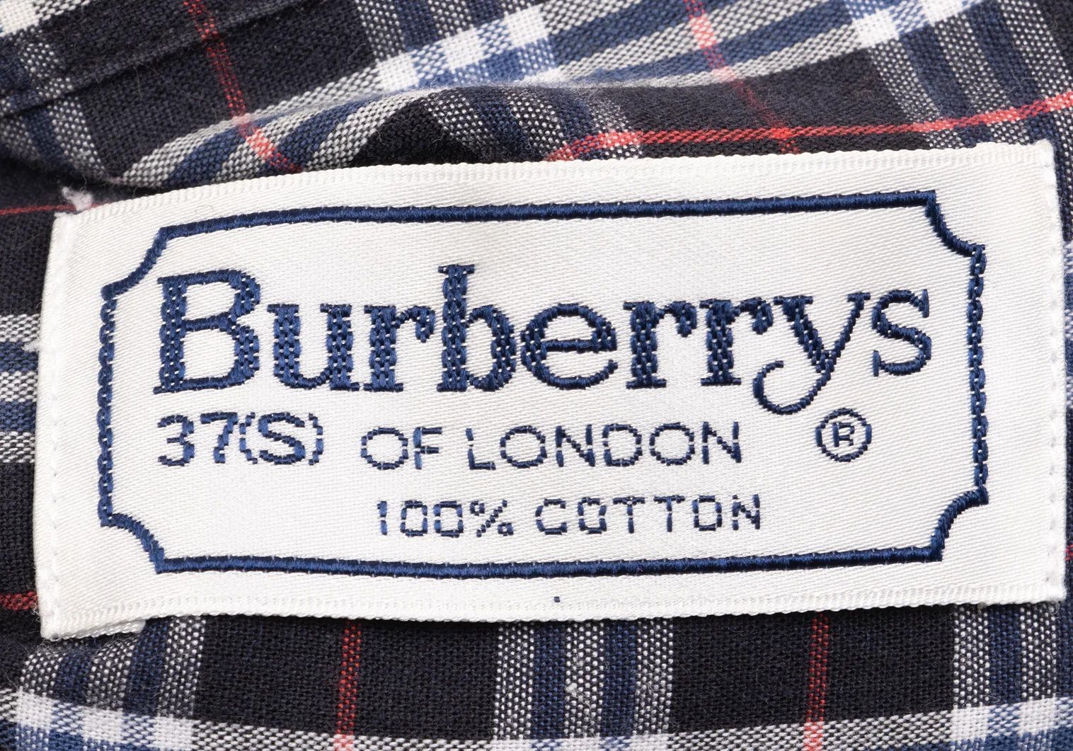 Burberry Point Embroidered Check Button-Down Shirt in Navy Size US S / EU 44-46 / 1 - 15 Thumbnail