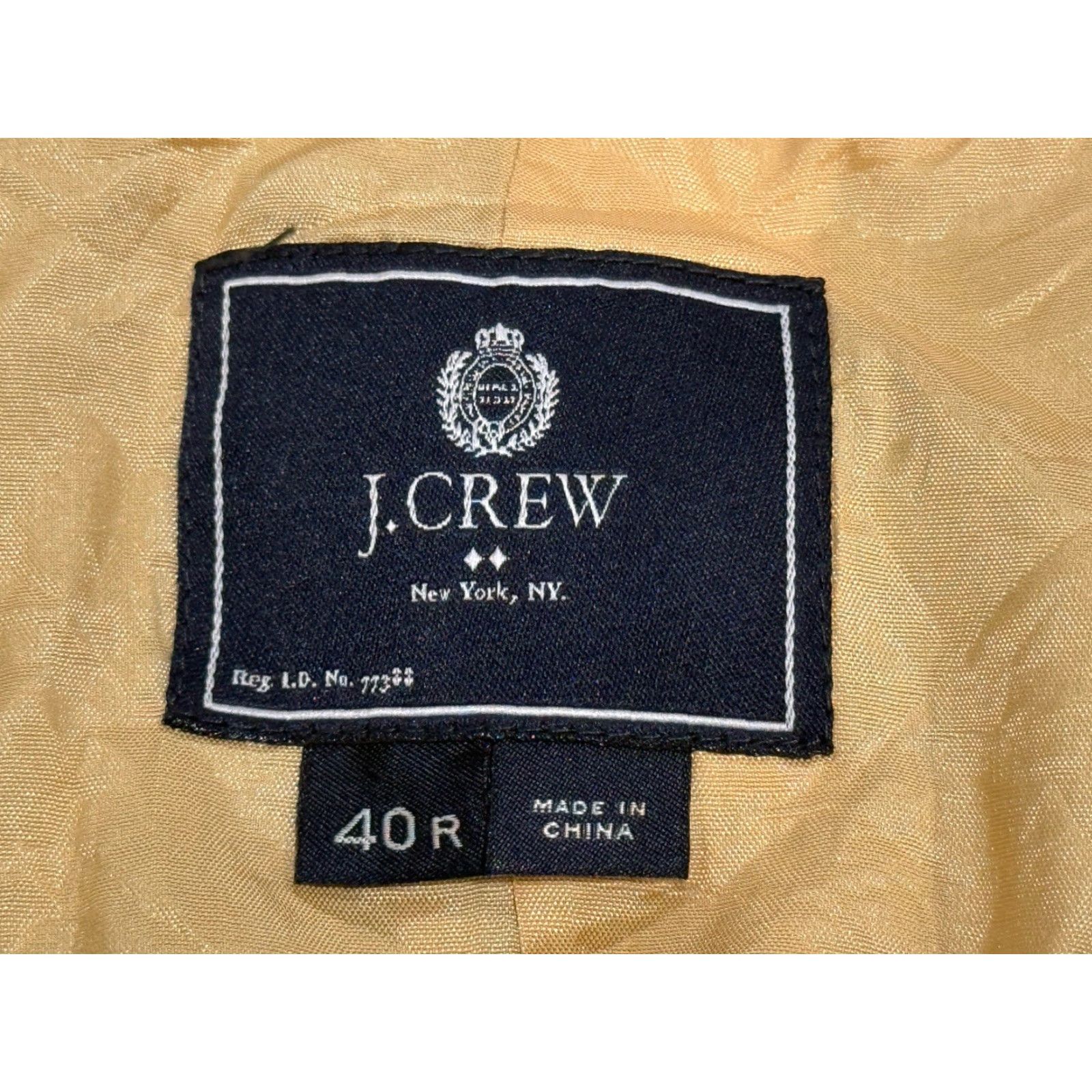 J.Crew J.CREW Blazer Adult 40R Beige Cotton Slim Notch Lapel Double-Vented Mens Size 40R - 7 Thumbnail