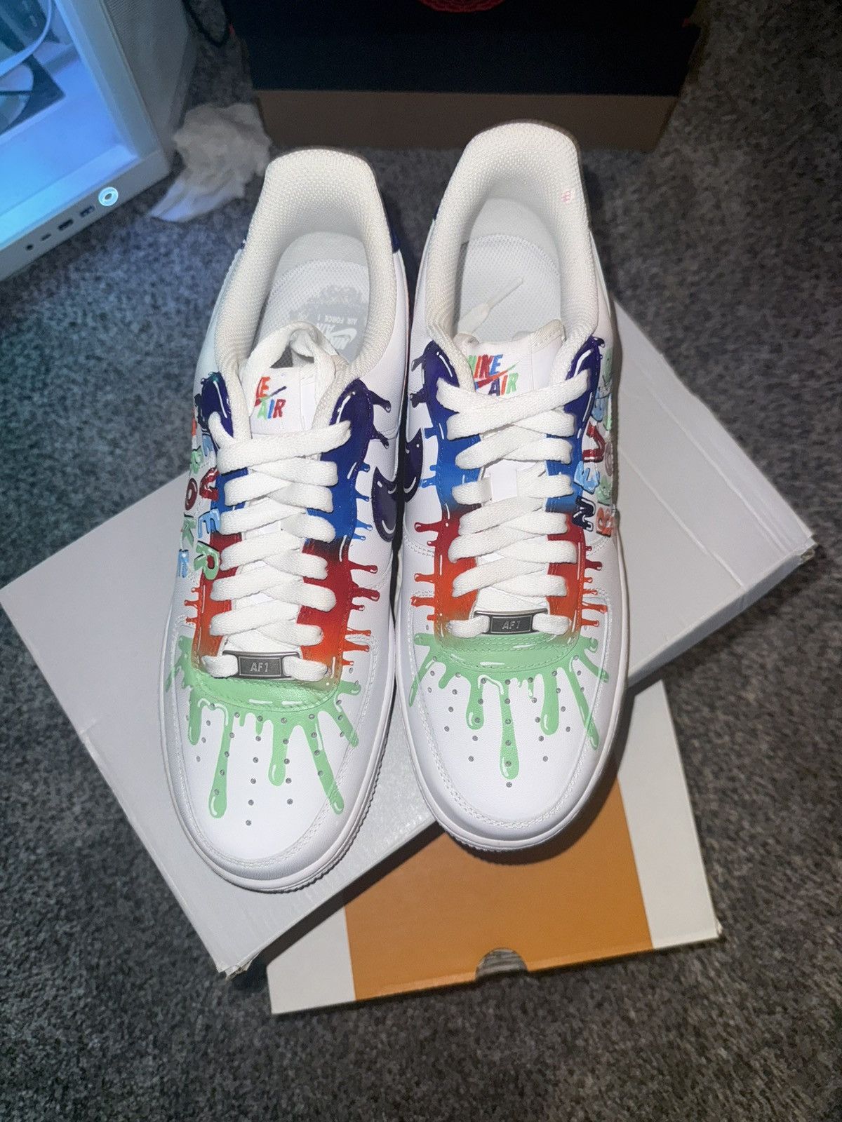 Nike Custom hand painted Air Force 1s Size US 9 / EU 42 - 1 Thumbnail