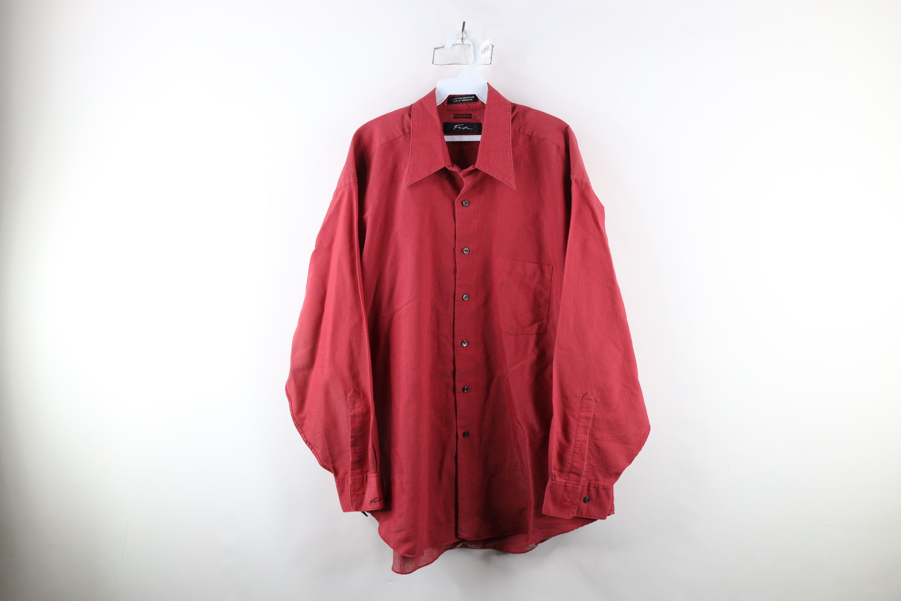 Fubu × Vintage Vintage 90s FUBU Spell Out Baggy Metallic Button Shirt Red Size US L / EU 52-54 / 3 - 1 Thumbnail