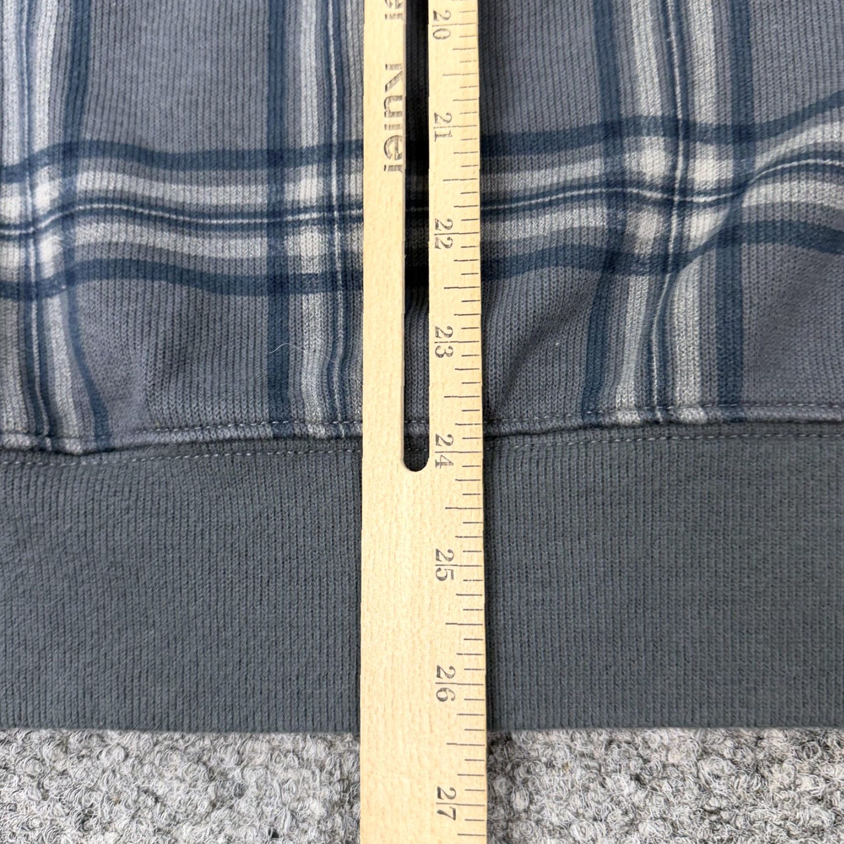 Lands' End Lands' End Sweater Mens Large Gray Plaid 1/4 Zip Mock Neck Cotton Pullover Size US L / EU 52-54 / 3 - 7 Thumbnail
