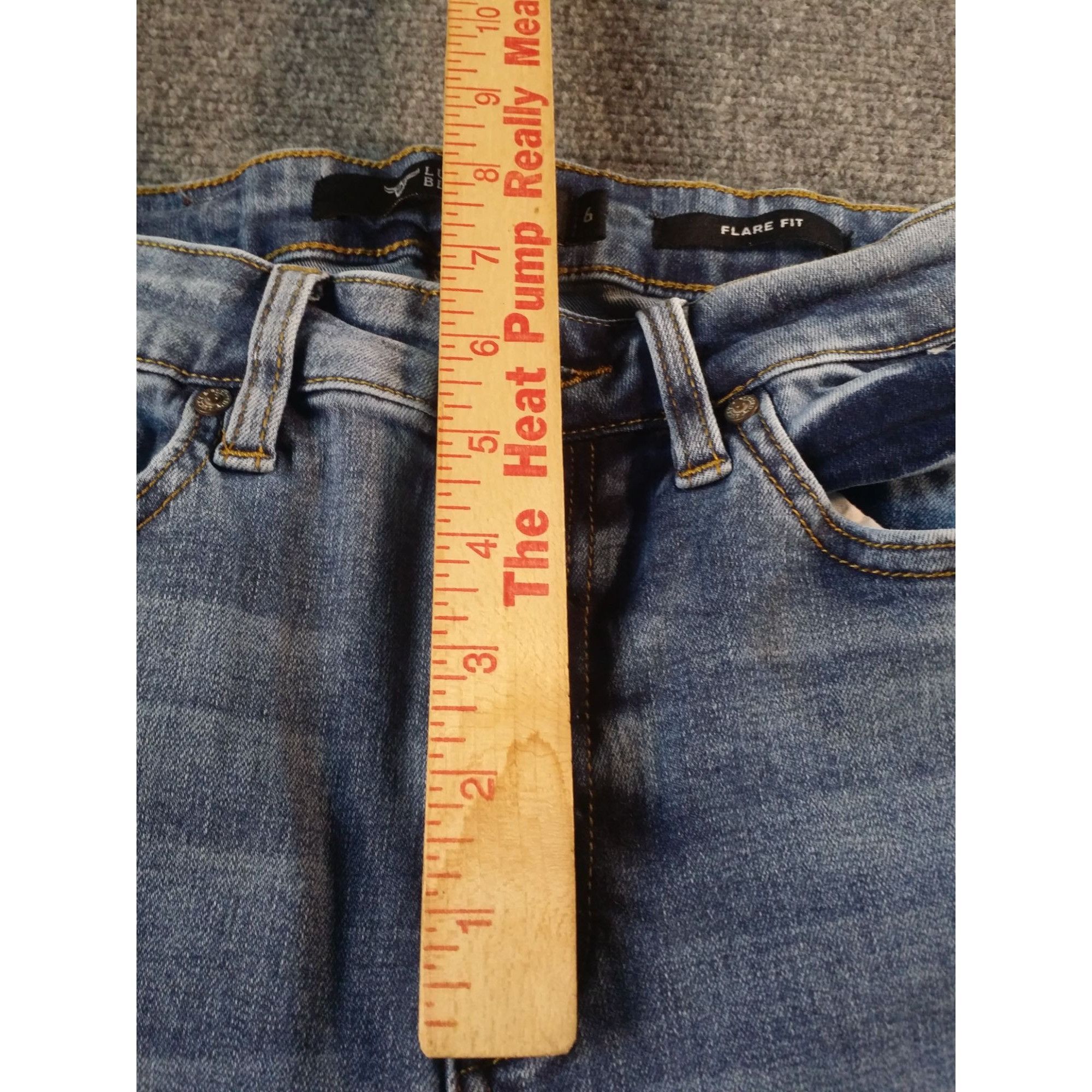 Western Rise Lucky & Blessed Flare Fit Jeans Women Sz 6 Blue Denim Everyd Size 28" / US 6 / IT 42 - 3 Thumbnail