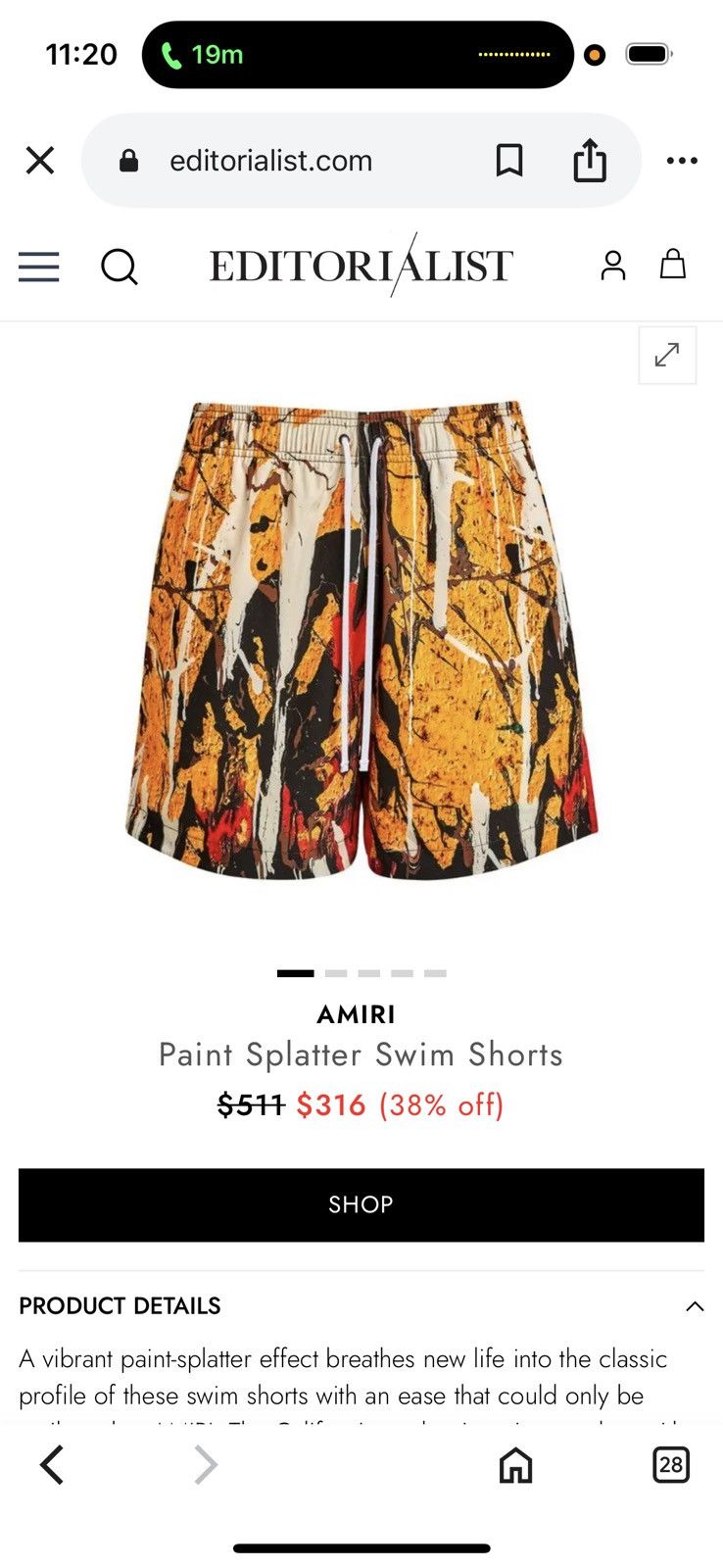 Amiri AMIRI Shorts real sizes SHOWN in photos by tape measure Size US 31 - 20 Thumbnail