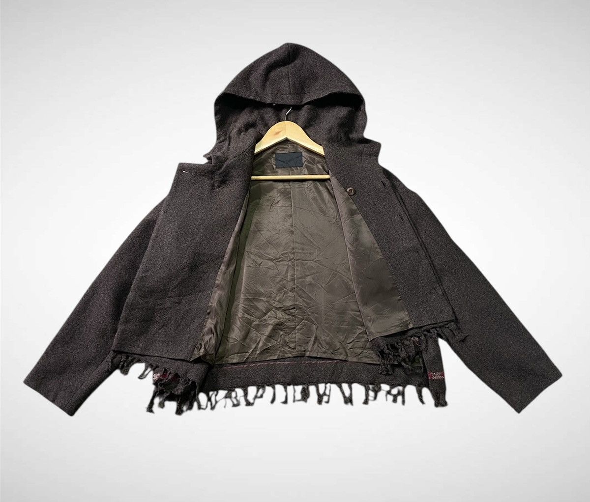 Issey Miyake 🔥🔥 Pour Deux Hoodie Wool Crop Jacket Size L / US 10 / IT 46 - 4 Thumbnail