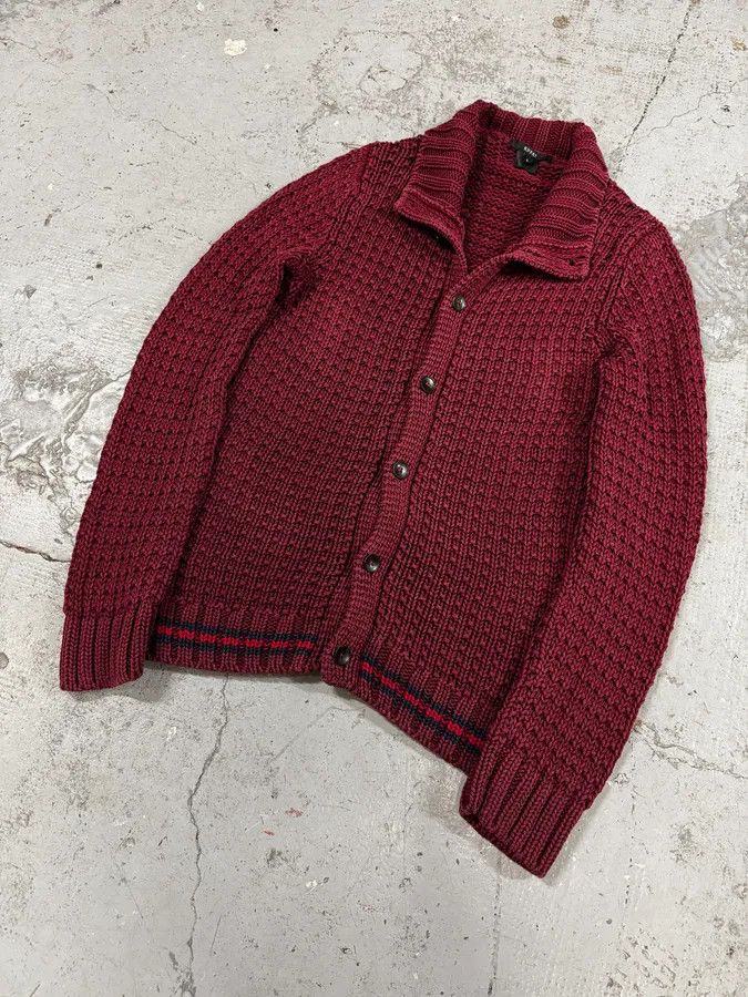 Gucci 2000s Gucci Red Wool Buttoned Cardigan Sweater Size US L / EU 52-54 / 3 - 3 Thumbnail