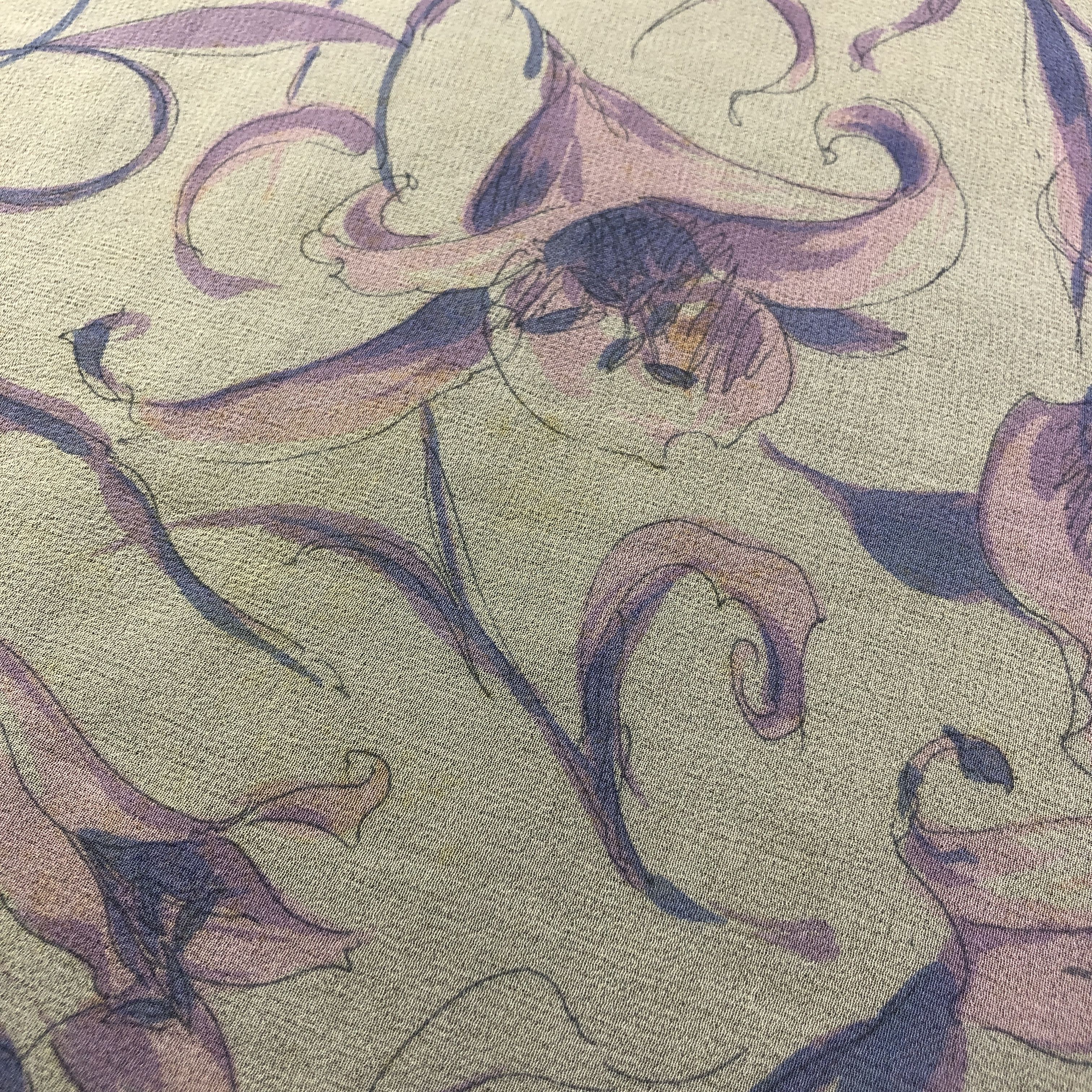 Hardy Amies Hardy Amies Floral Silk Scarf M1010 Size ONE SIZE - 8 Thumbnail