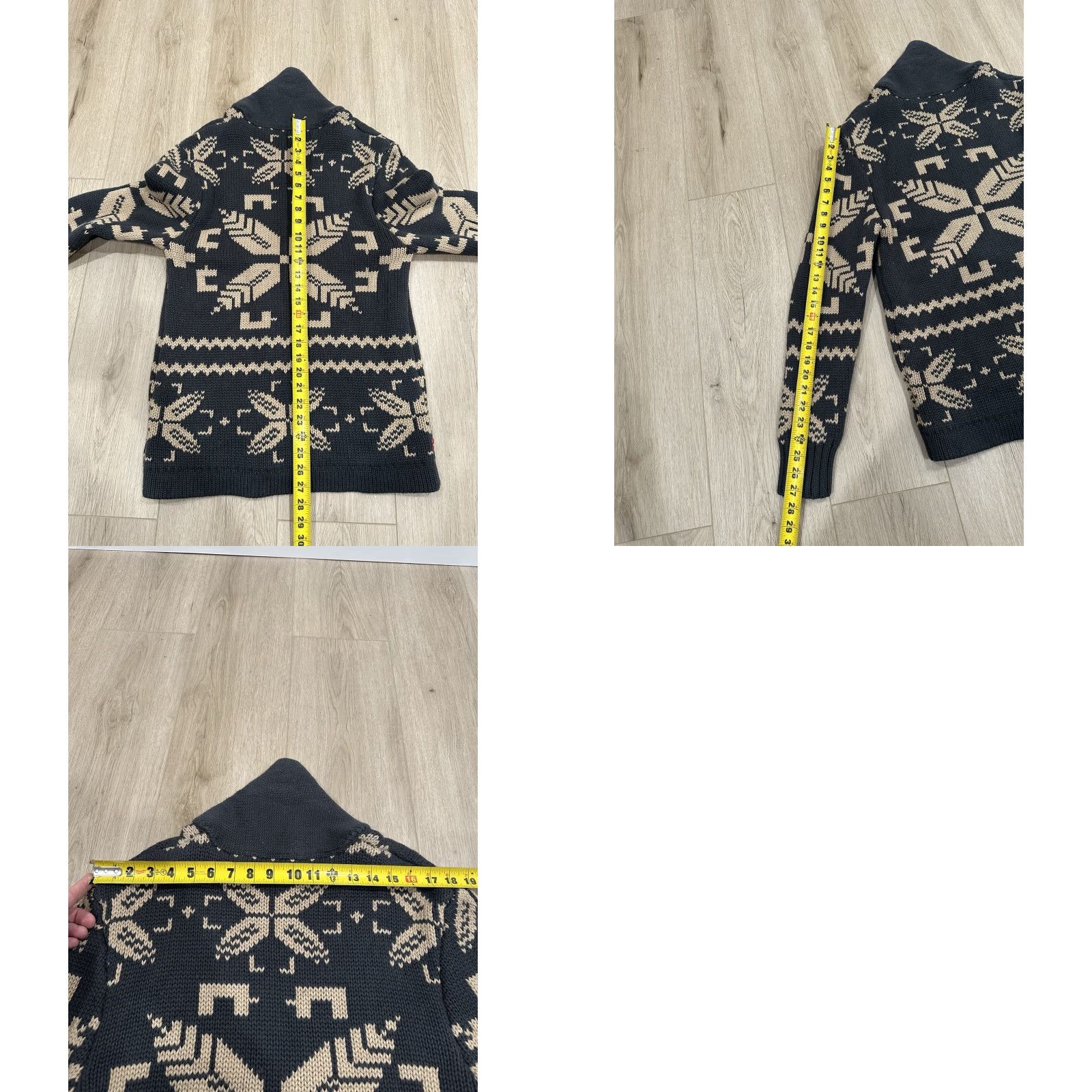 Levi's Levi’s Sweater Cardigan Women’s Medium Wool Blend Zip Multicolor Aztec Heavy Knit Fair Isle Casual Bohemian Pockets Size M / US 6-8 / IT 42-44 - 9 Thumbnail
