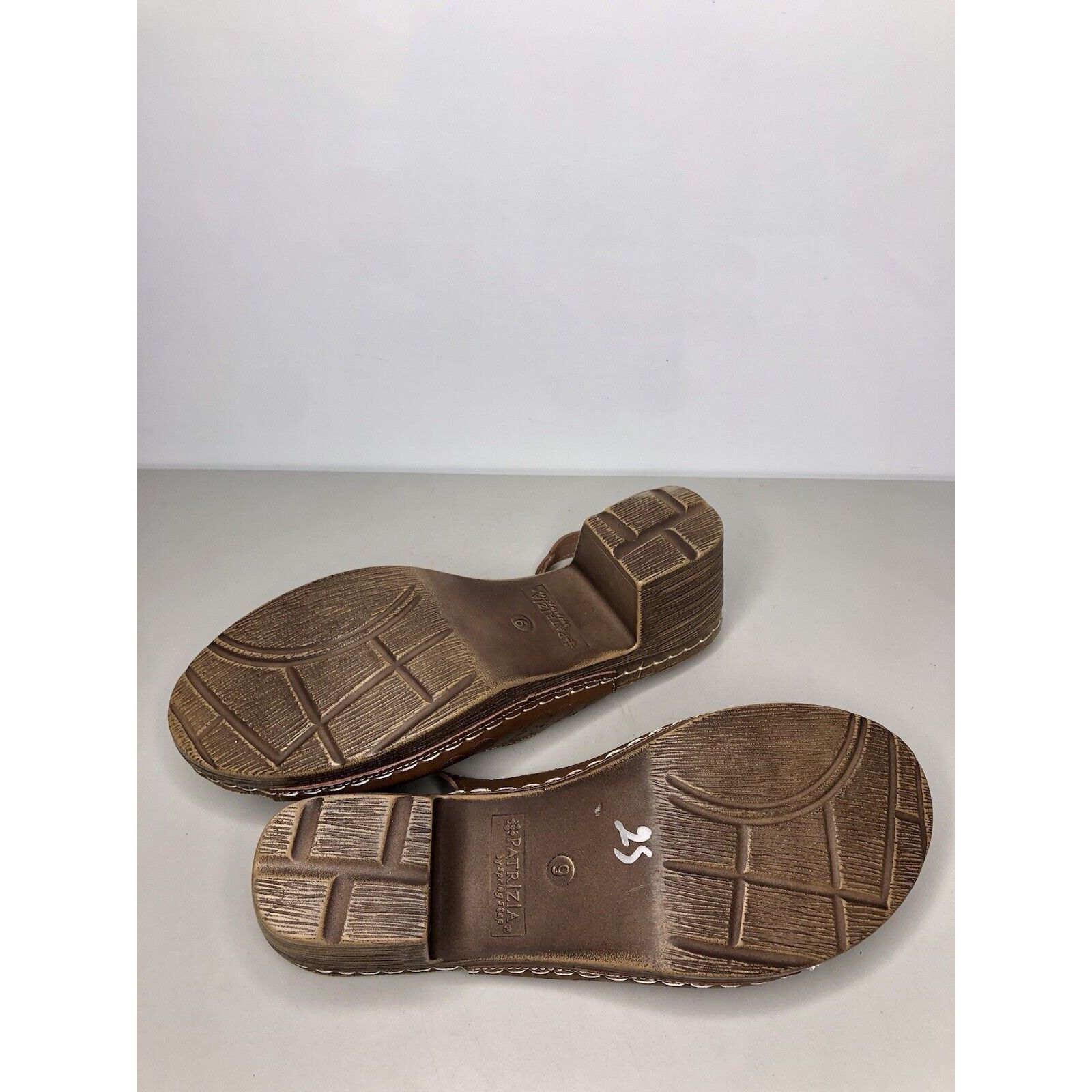 Spring Court Patrizia Spring Step Brown Leather Perforated Heel Sandals W Size US 9 / IT 39 - 8 Thumbnail