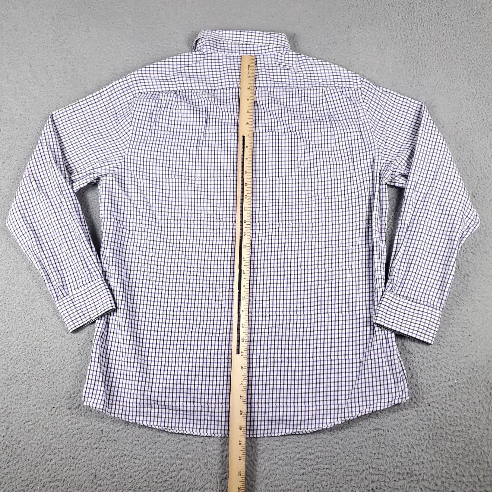 Tommy Hilfiger Tommy Hilfiger Dress Shirt Mens 17 Purple Check Button-Down Long Sleeve, 100% Cotton, Casual & Formal Ready, Regular Fit, Vintage? No Size 46R - 3 Thumbnail