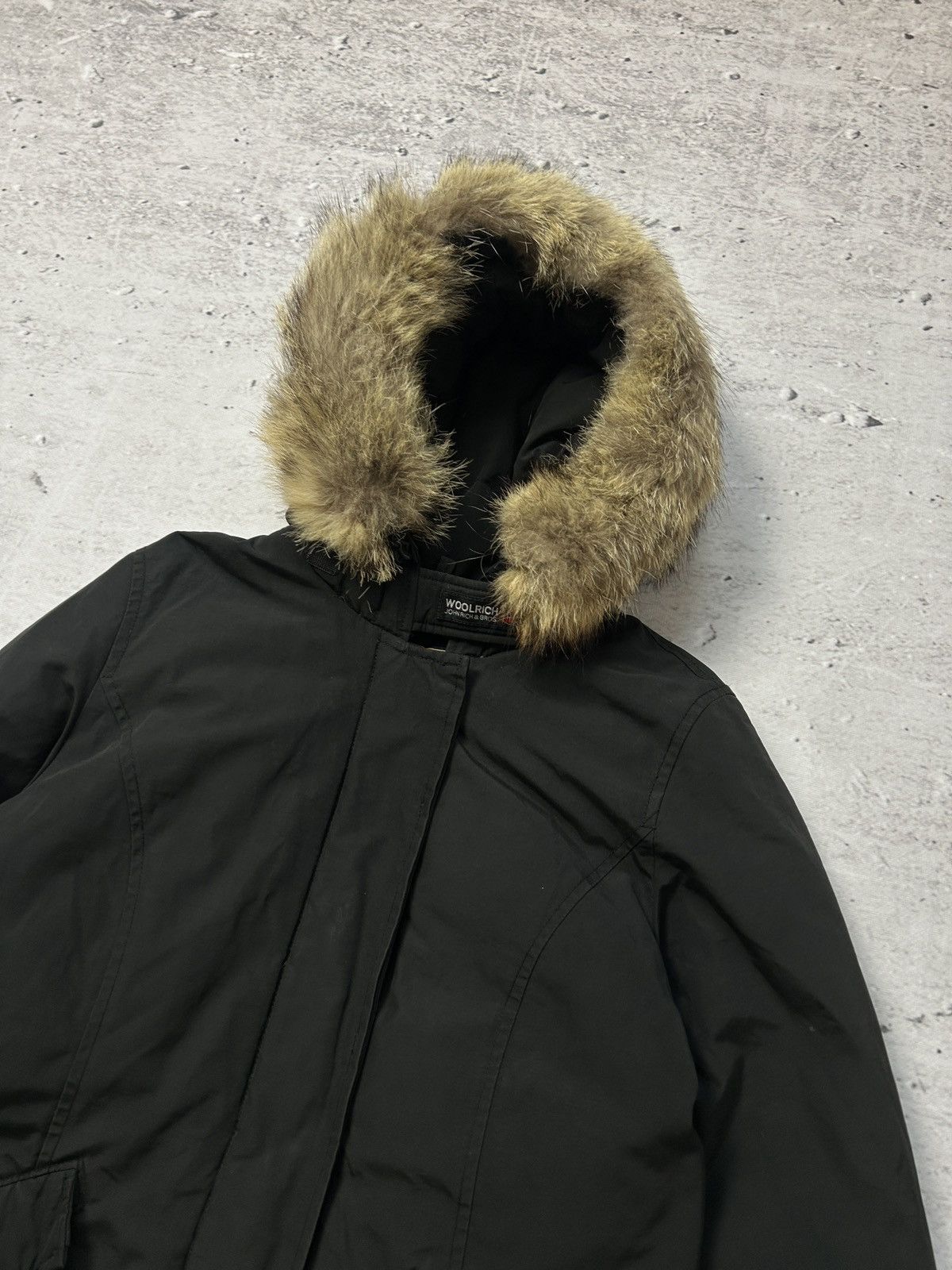 Woolrich Woolen Mills 💥Vintage Woolrich Black Down Jacket Mohair Faux Fur 00s Og💥 Size S / US 4 / IT 40 - 5 Thumbnail