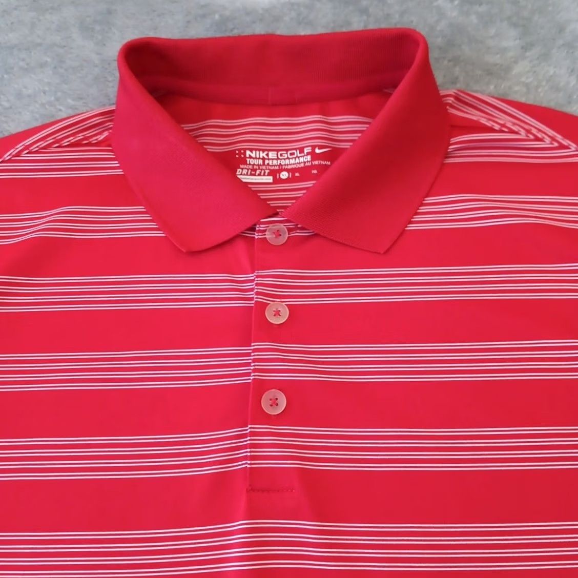Nike Nike Golf Tour Performance Polo Shirt Mens XL Red Striped Short Sleeve Size US XL / EU 56 / 4 - 3 Thumbnail