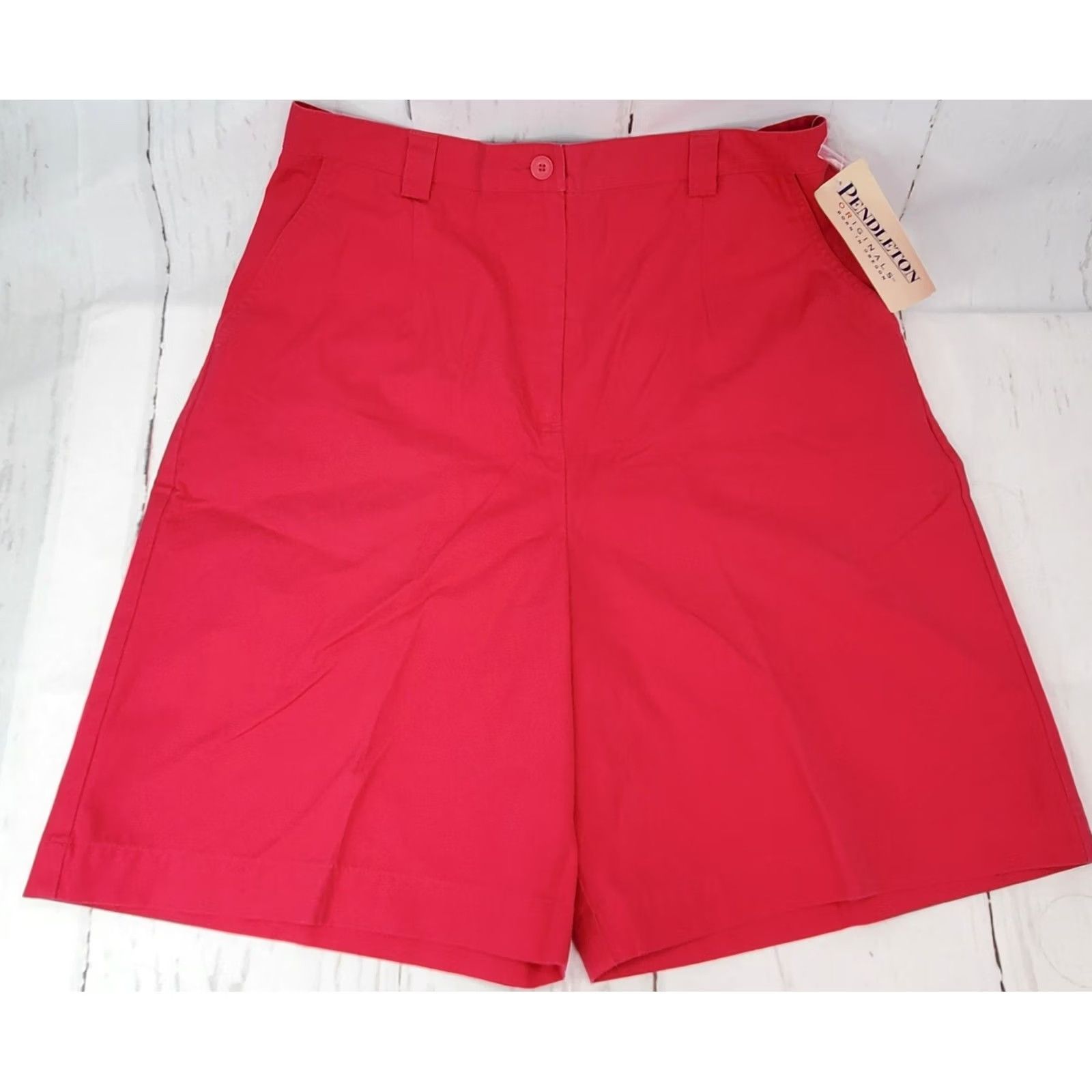 Pendleton VINTAGE Pendleton Originals Chino Shorts Womens 10 Pink Cotton NWT 8” Inseam HH48437 Size 32" / US 10 / IT 46 - 2 Thumbnail