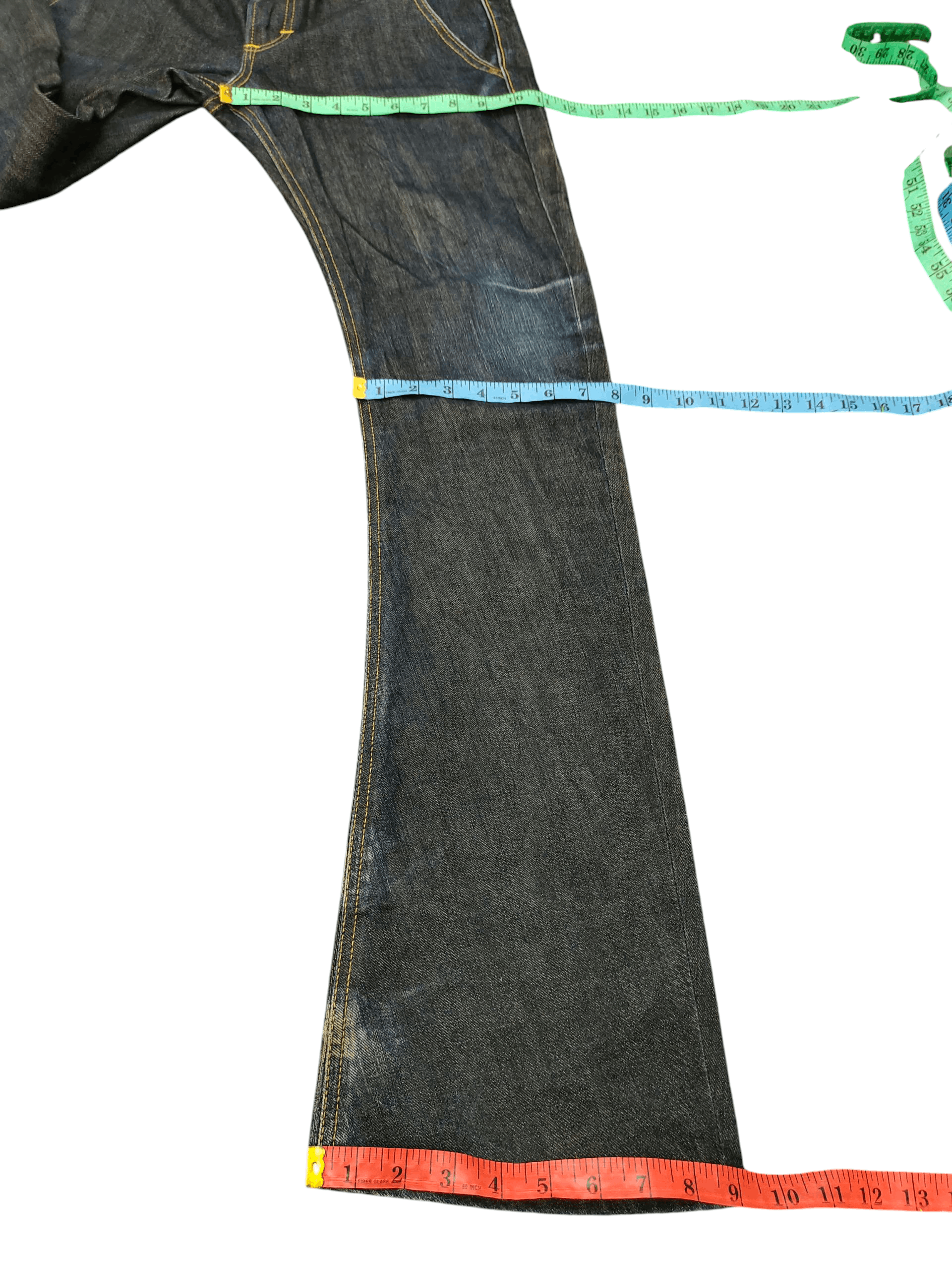If Six Was Nine Flare Jeans Lee X Akm Japan Denim Bootcut Ifsixwasnine Lgb Size US 31 - 19 Thumbnail