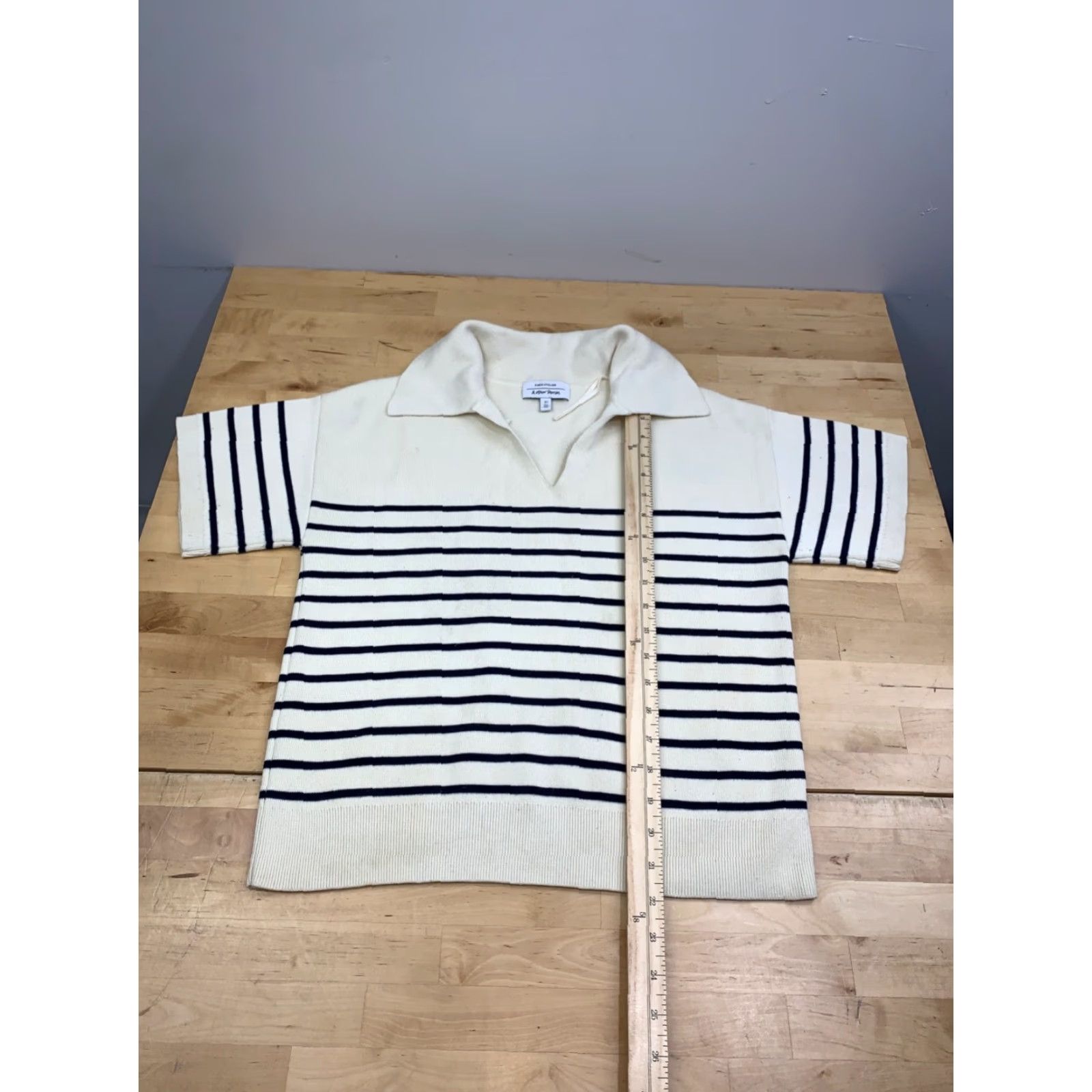 & Other Stories Paris Atelier & Other Stories Polo Top Womens S Cream Ivory Knit Polo Casual 12929 Size S / US 4 / IT 40 - 3 Thumbnail