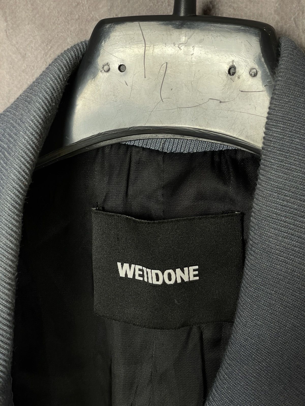 WE11DONE We11done Double Breasted Sky Blue Streetwear Y2K Logo blazer Size 40R - 15 Thumbnail