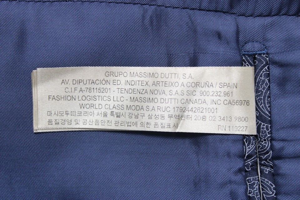 Massimo Dutti [46] 2040 Single Breasted Wool Blazer in Navy Size 46R - 16 Thumbnail