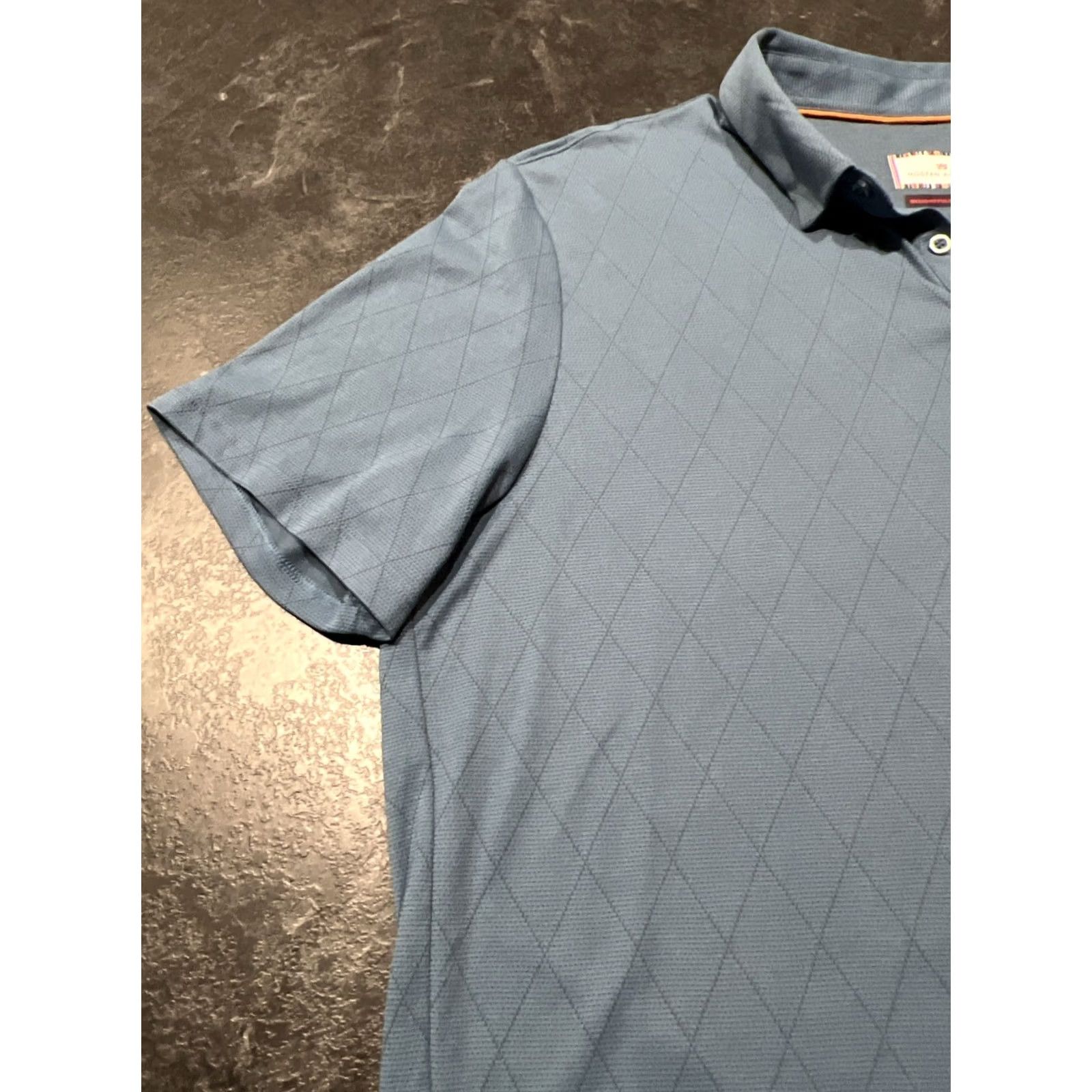 Vintage Ambition Polo Shirt Blue Mens XL Short Sleeve Casual Golf Moisture Wicking Stretch Button Collared Regular Cotton Polyester Size US XL / EU 56 / 4 - 7 Thumbnail