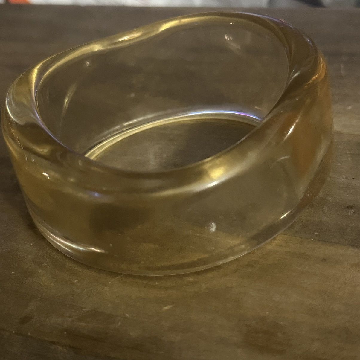 Vintage Vintage chunky clear yellow lucite bangle bracelet Size ONE SIZE - 2 Thumbnail