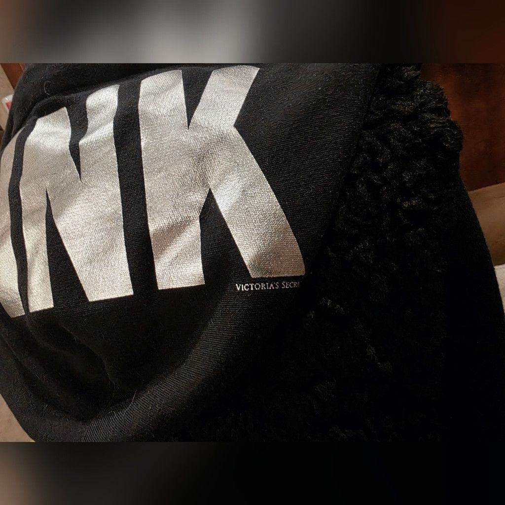 Pink PINK Victoria's Secret Black Sherpa Hoodie Silver Lettering Size M / US 6-8 / IT 42-44 - 6 Thumbnail