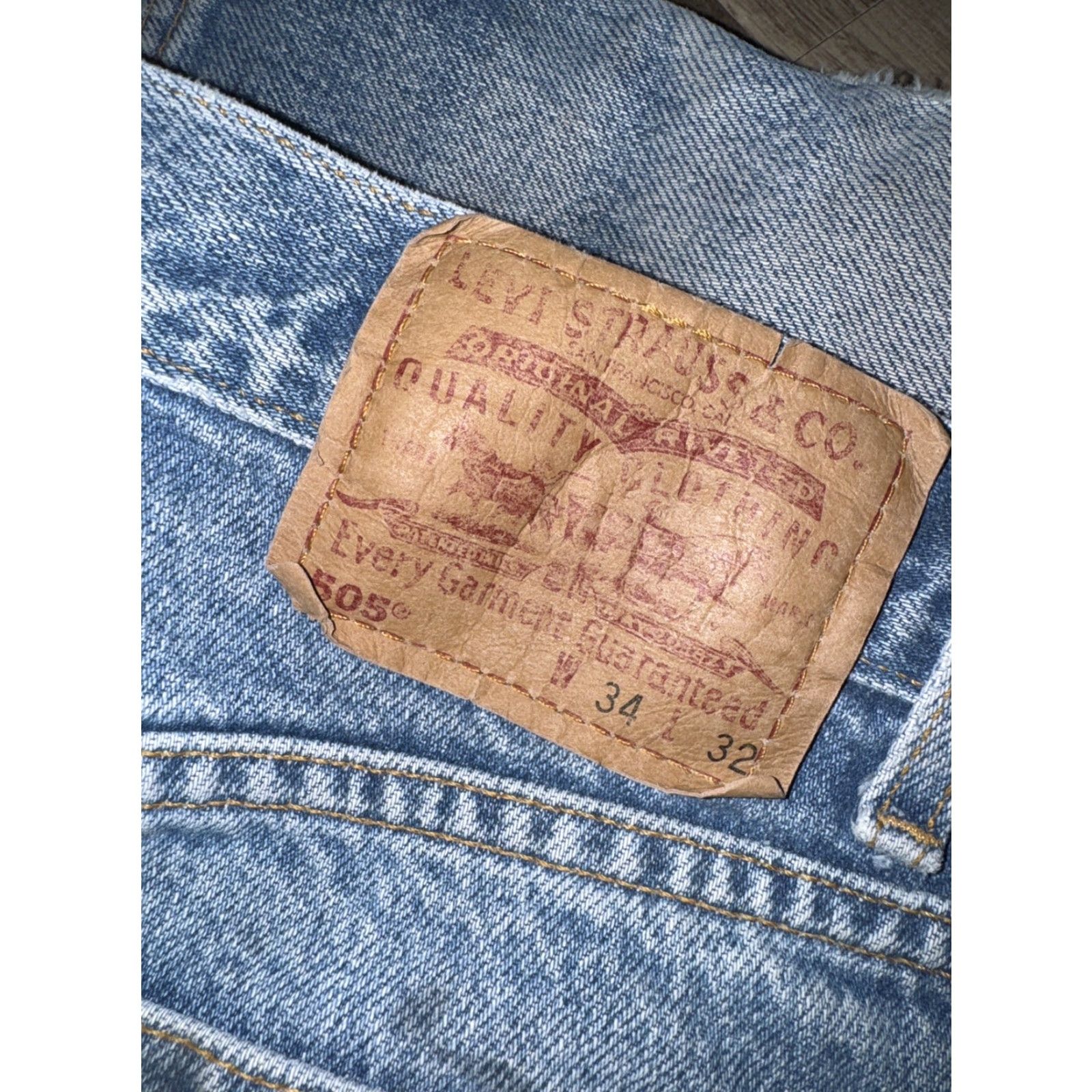 Levi's VINTAGE Levi’s 505 Jeans Men 32x29 Distressed Light Blue Distressed 505 Straight Jeans Size US 32 / EU 48 - 7 Thumbnail