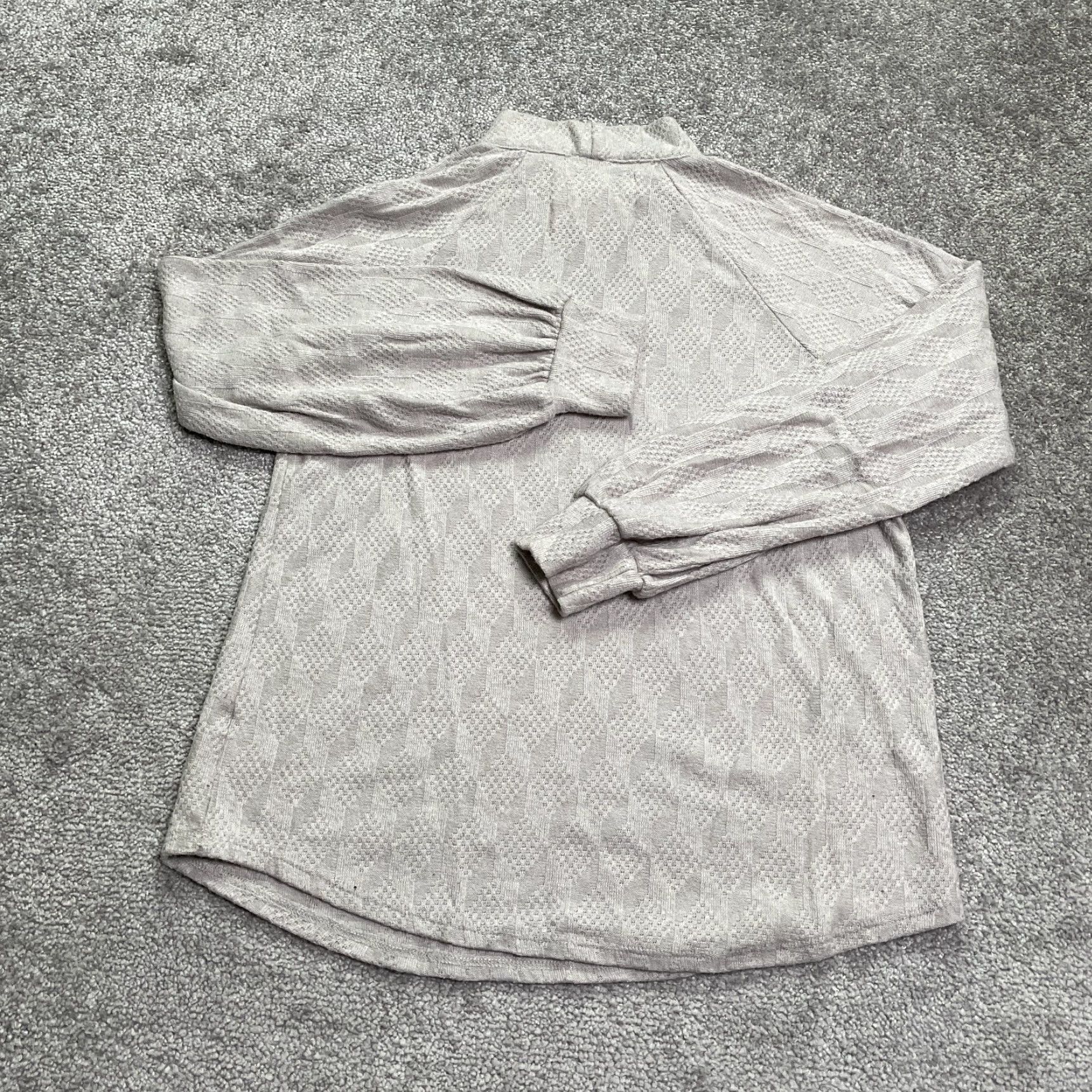 Vintage Cupio Sweater Womens Medium Gray Waffle-Knit Raglan Long Sleeve Casual Pullover Size M / US 6-8 / IT 42-44 - 2 Thumbnail