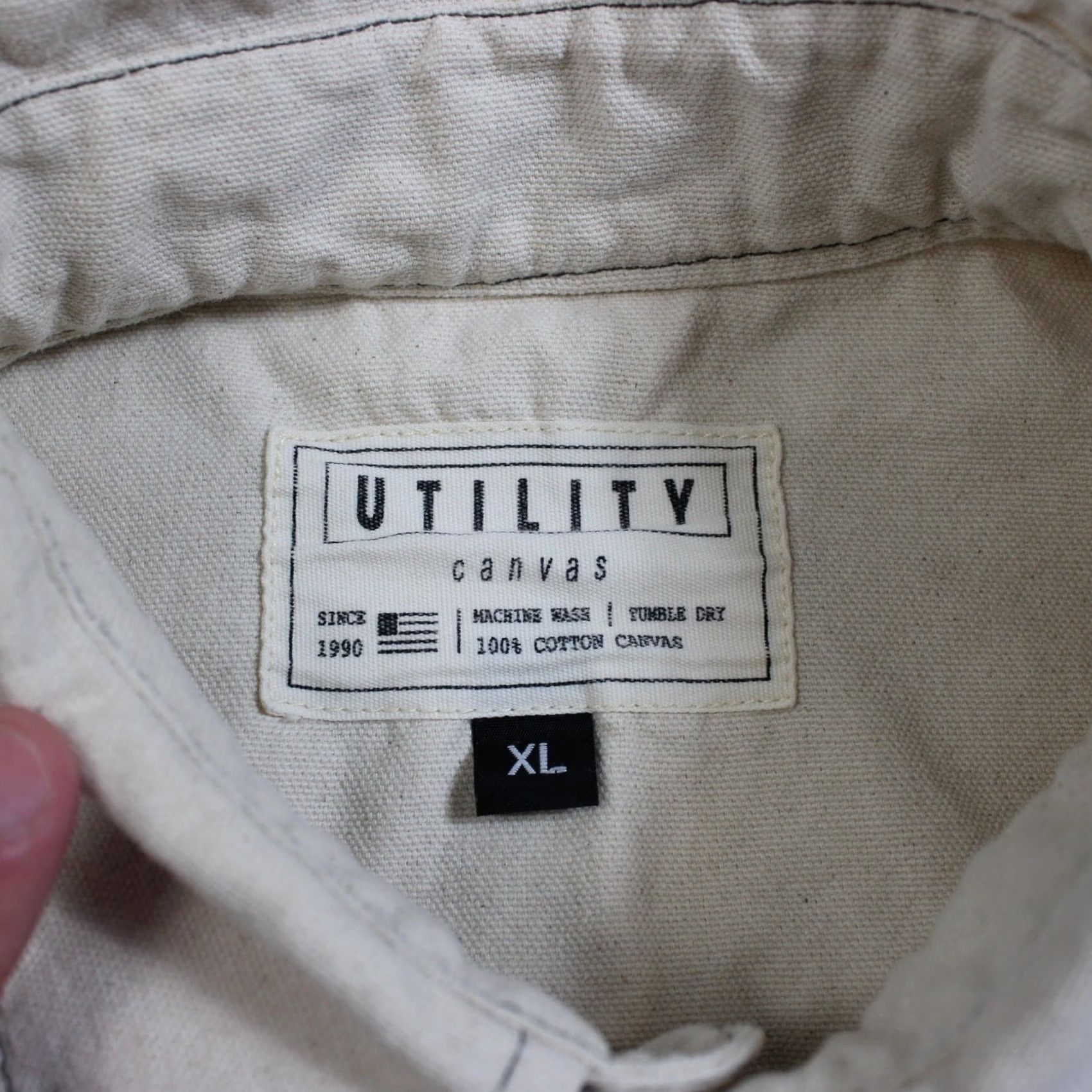 Vintage Utility Canvas Work Shirt Men XL Beige Shacket Chore Barn USA Heritage Size US XL / EU 56 / 4 - 3 Thumbnail