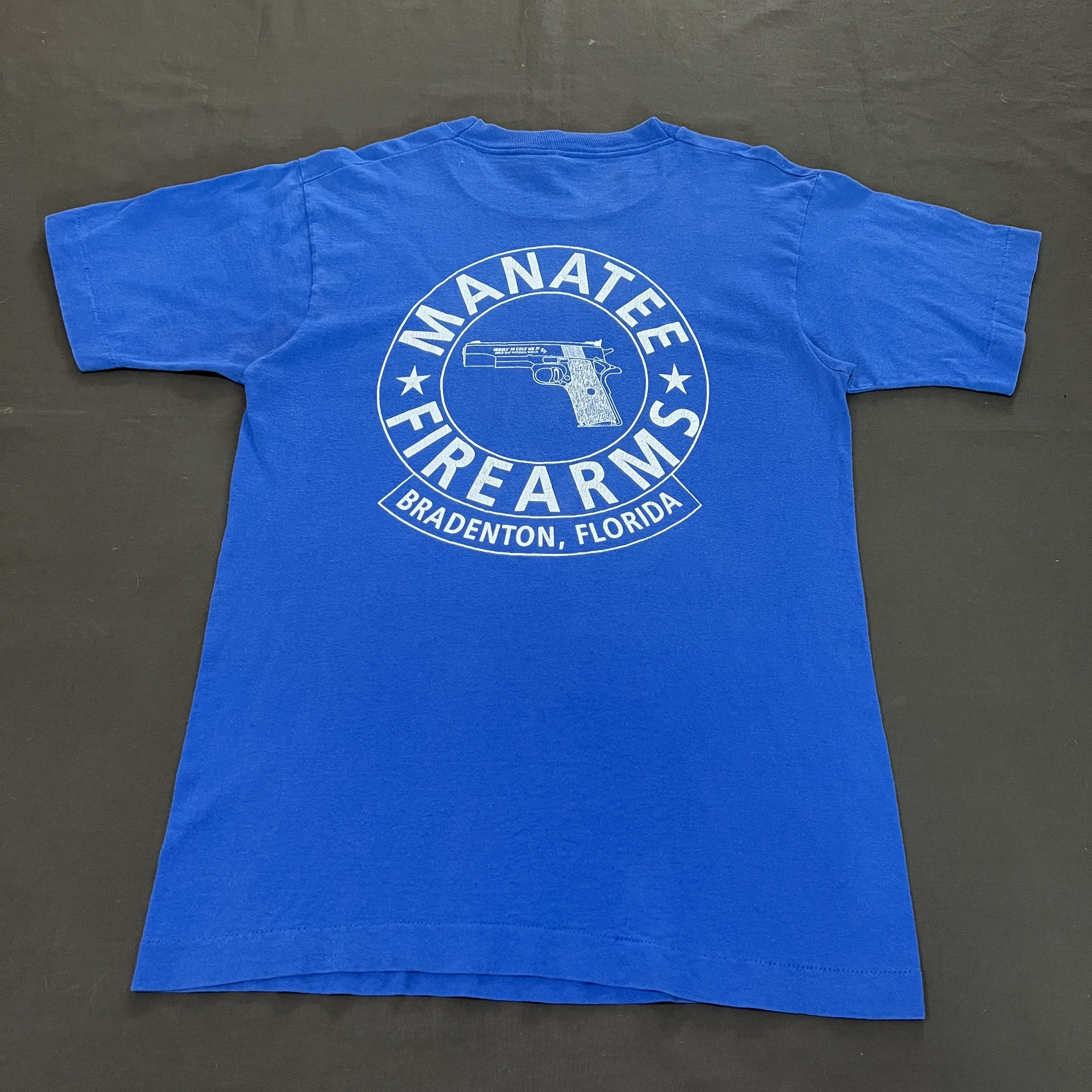 Vintage Vintage 90s Manatee Firearms Colt Promo Tee 911 Gun Pistol Size US M / EU 48-50 / 2 - 2 Thumbnail