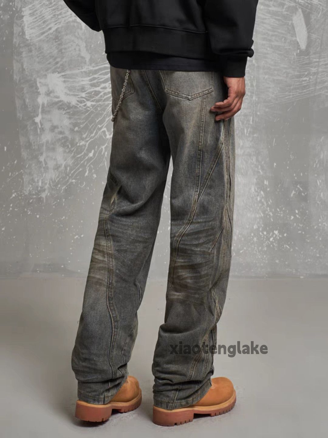 Jean × Vintage Washed faded loose baggy stain paint grunge jeans Size US 30 / EU 46 - 2 Thumbnail