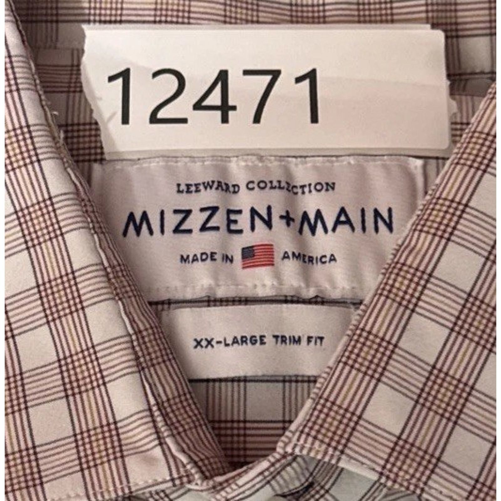 Mizzen+Main Mizzen Main Leeward Dress Shirt Mens XXL Burgundy Check Trim Size US XXL / EU 58 / 5 - 8 Thumbnail
