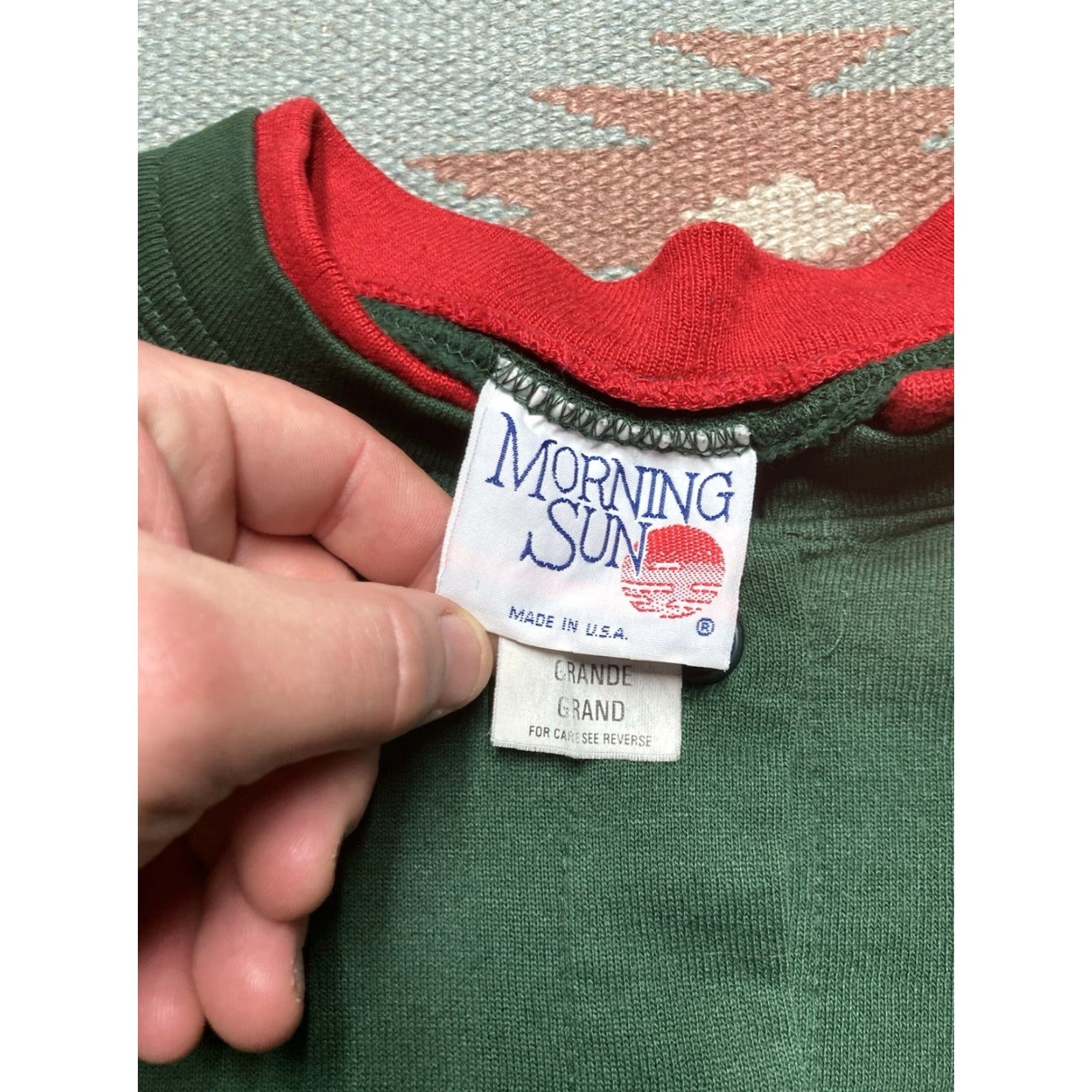 Vintage VINTAGE Morning Sun Cardigan Sweatshirt Crew Neck Button Front Cardinal Bird Large Women L Green Crew Neck Bird Vintage Cardigan Sweatshirt Size L / US 10 / IT 46 - 5 Thumbnail
