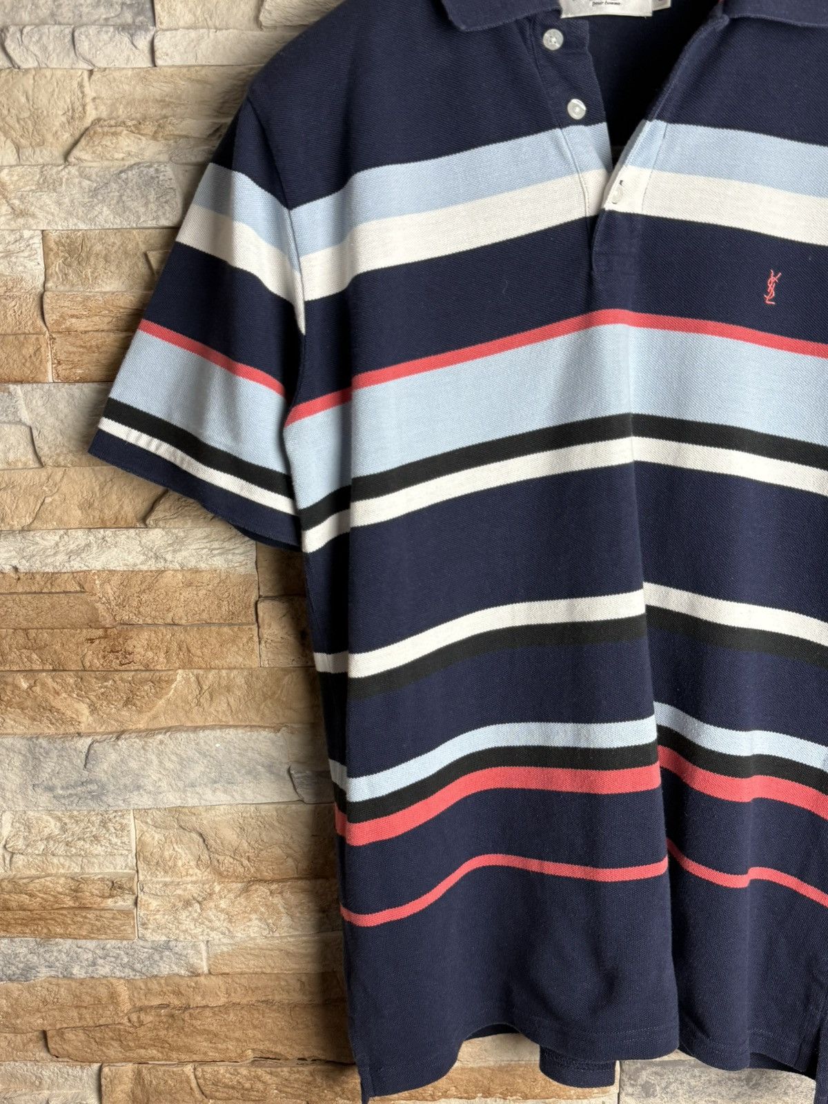 Vintage × Yves Saint Laurent Vintage Y2k Yves Saint Laurent Polo Shirt Zebra Size US L / EU 52-54 / 3 - 3 Thumbnail