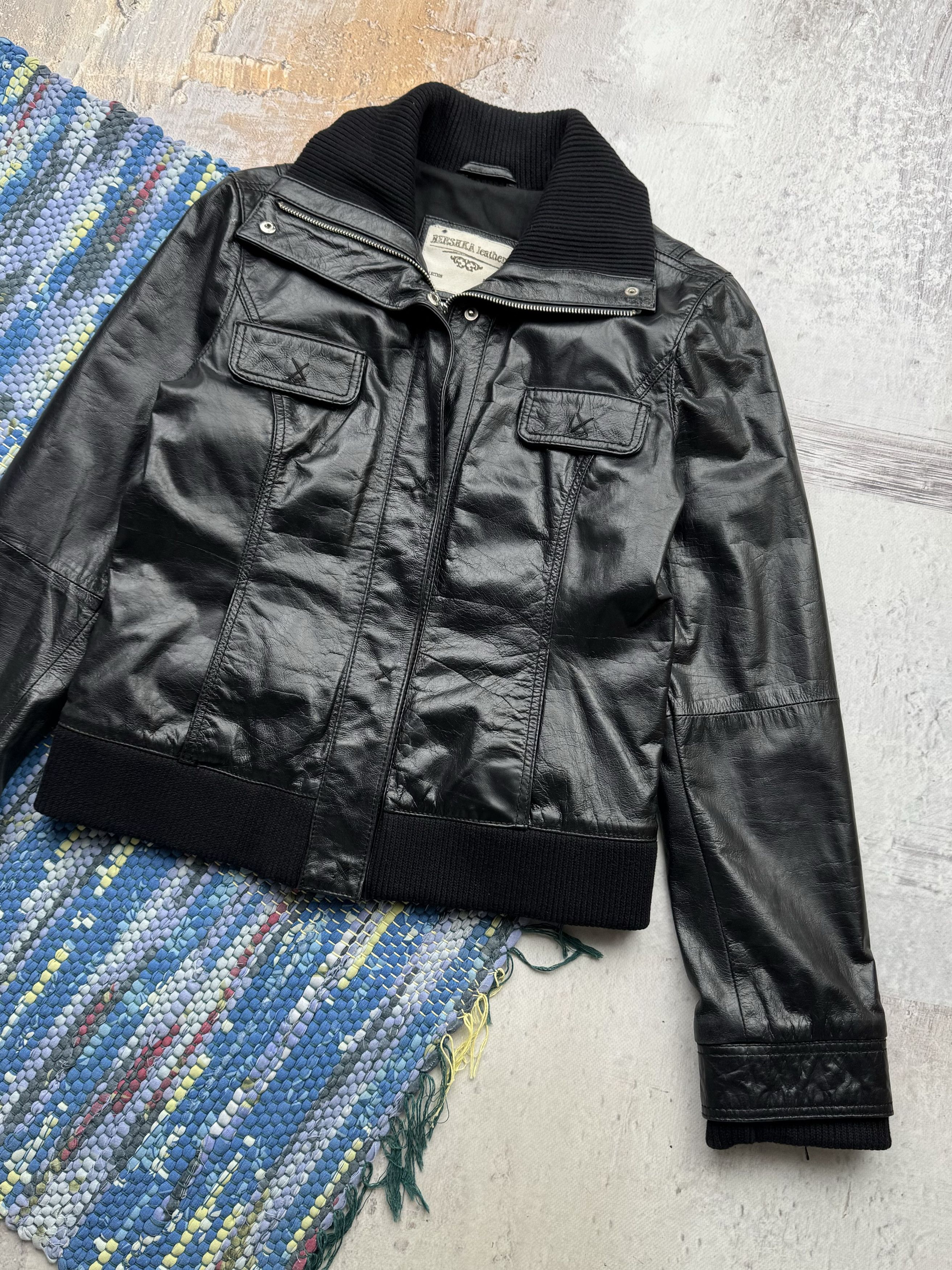 Vintage Vintage Cropped Leather Jacket A357D15(395) Size S / US 4 / IT 40 - 3 Thumbnail