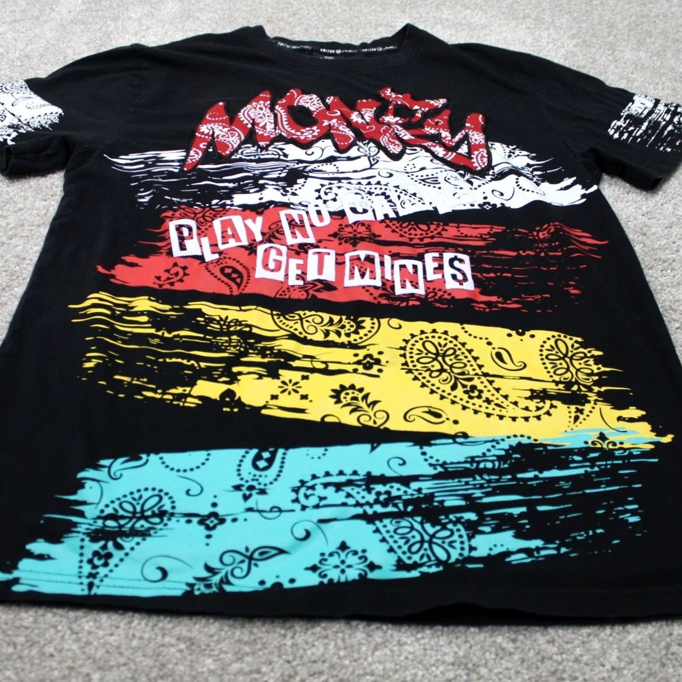 Vintage Switch Remarkable Money Shirt Mens Large Black S/S Cotton Pullover Size US L / EU 52-54 / 3 - 2 Thumbnail