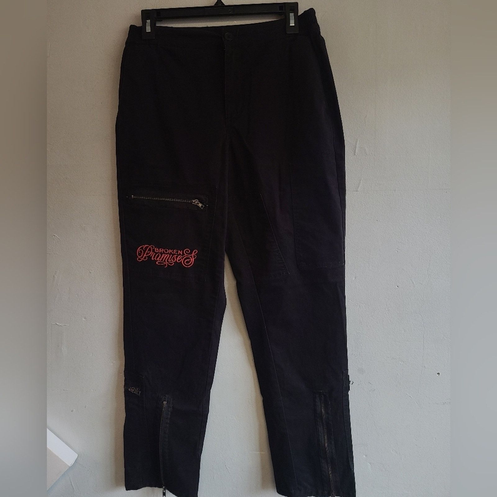 Broken Promises Co. Medium Broken Promises unisex black cargo skinny pants Size US 34 / EU 50 - 1 Thumbnail