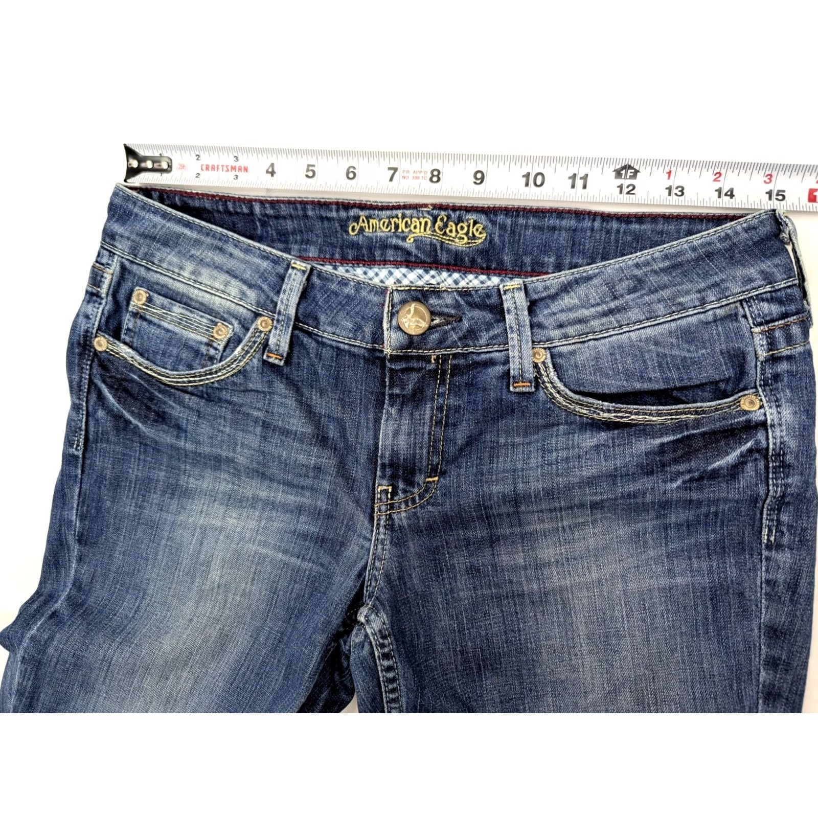 American Eagle Outfitters American Eagle Outfitters Jeans High Rise Straight Hipster Denim Women 8 Reg 30x27 Blue 90s Grunge Hipster 5-Pocket Stretch Regular Vintage: No Size 30" / US 8 / IT 44 - 5 Thumbnail
