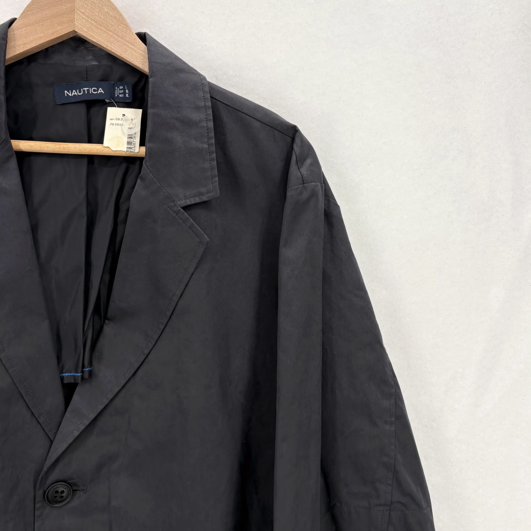 Nautica Nautica Blazer Mens Large Gray 4 Button Cotton Nylon Sport Coat Casual Jacket Size 42R - 2 Thumbnail