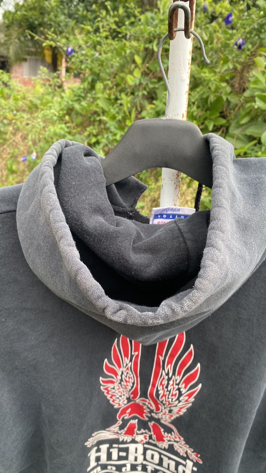 Hanes × Vintage Distressed Hi-Bond Modified Red Eagle Hoodie Size US L / EU 52-54 / 3 - 13 Thumbnail