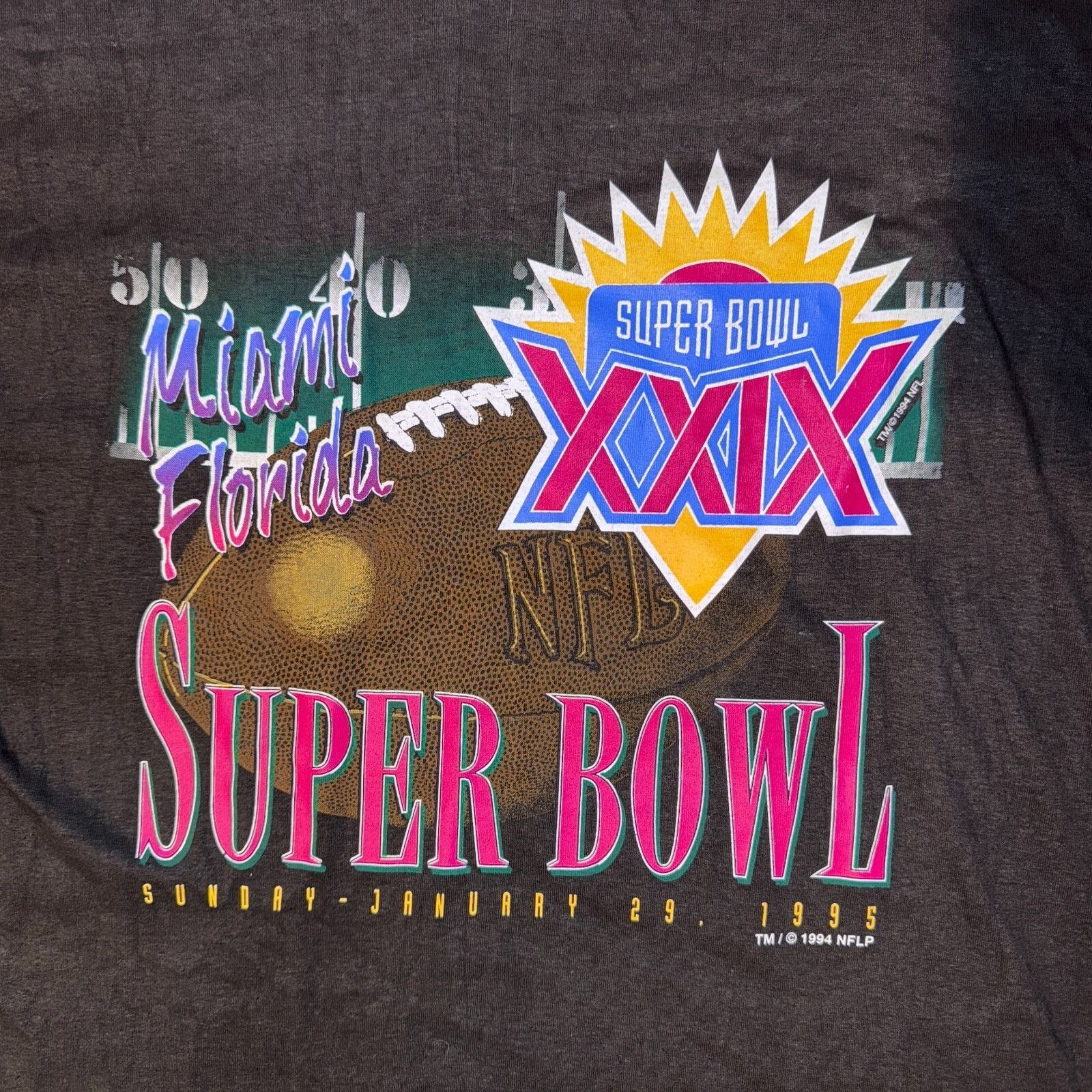 Logo 7 Vintage 1995 NFL Super Bowl XXIX Miami Florida Logo 7 Tshirt Size US XL / EU 56 / 4 - 3 Thumbnail